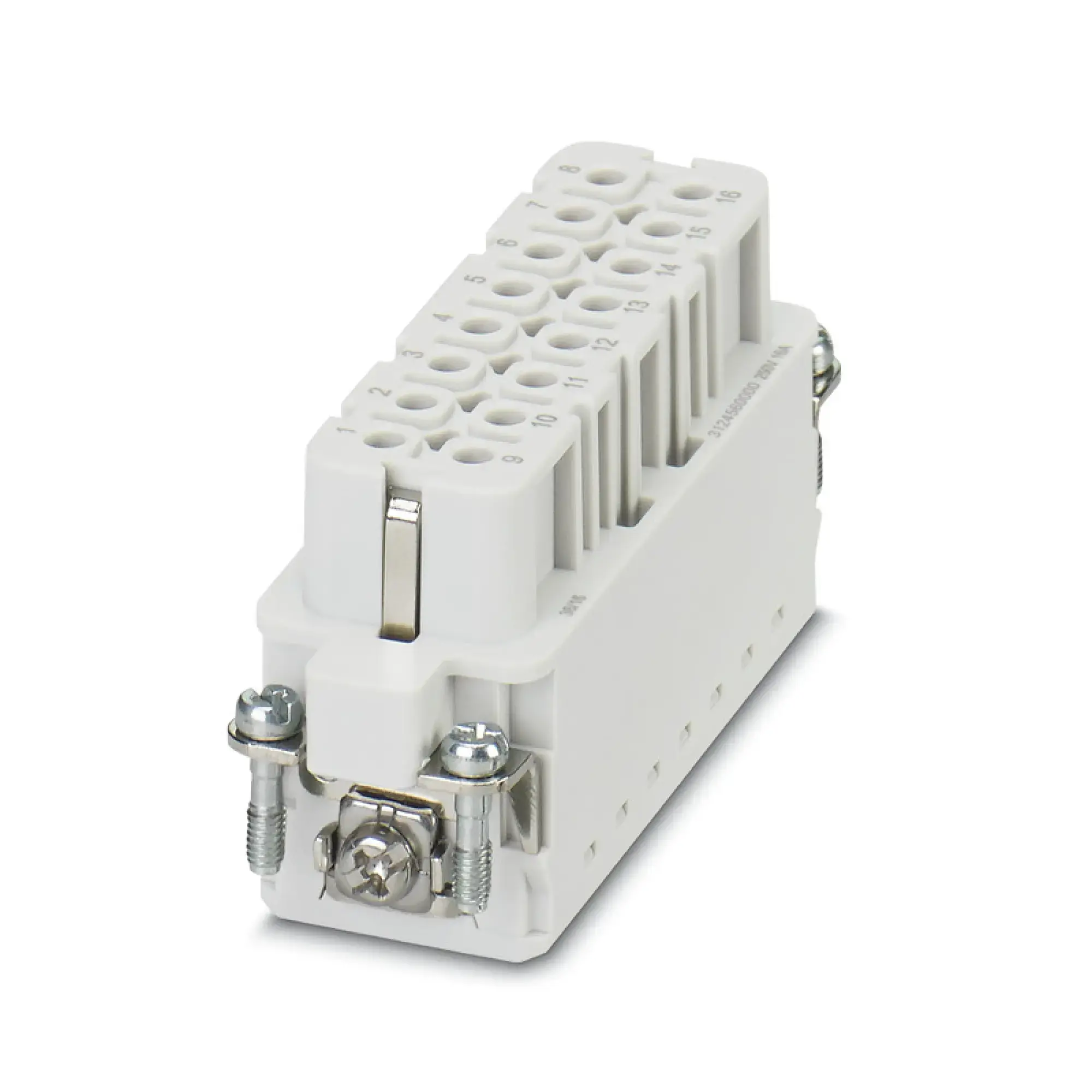 Weidmüller 3124560000 Module insert for industrial connector, 250 V, 16 A, Cat. 6A, Number of poles: 16, PUSH IN, Female, Male, Required plug-in slots: (img_001)