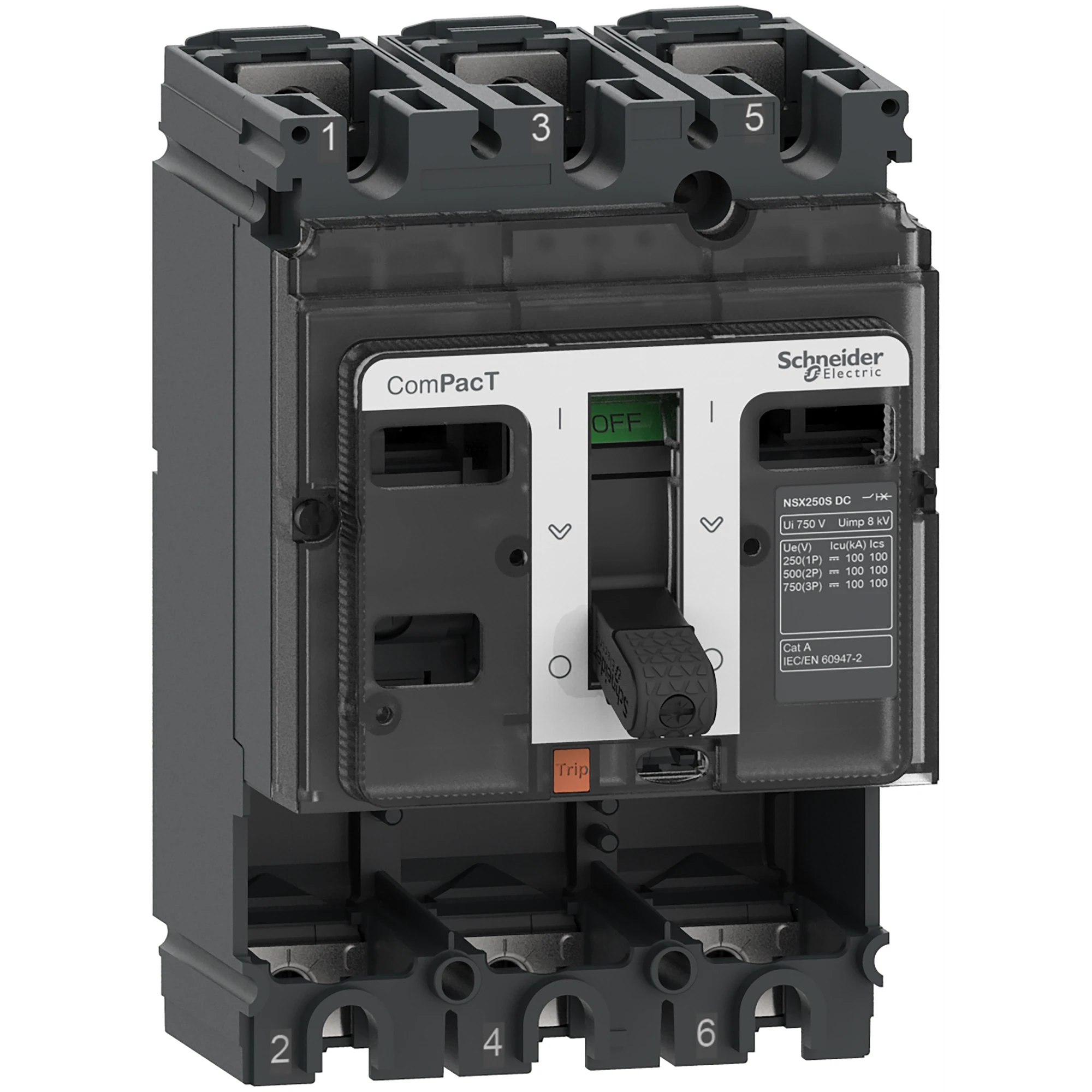 Schneider Electric C10S3D Compact Circuit Breaker Base Unit ComPacT NSX100S DC 100 A 3P 100kA/750 VDC, without Trip Unit (img_001) Schneider Electric C10S3D Compact Circuit Breaker Base Unit ComPacT NSX100S DC 100 A 3P 100kA/750 VDC, without Trip Unit (img_001)