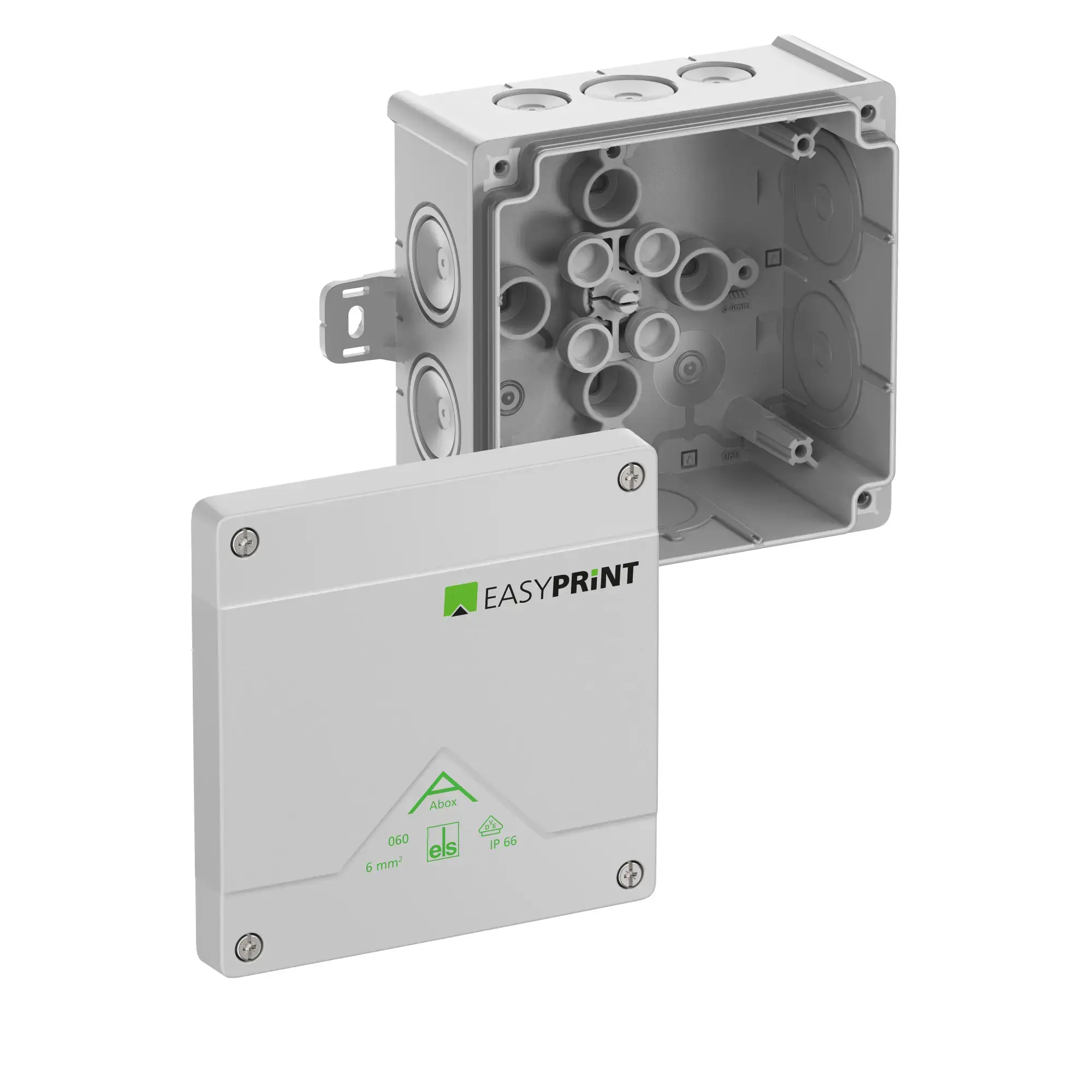 Spelsberg 806401EP Junction box, Type of protection IP66, max. 6², Impact strength IK07, Protection class II, Ui 1000V AC, Ui 1000V DC, DLG, VDE, Halogen free (img_001)