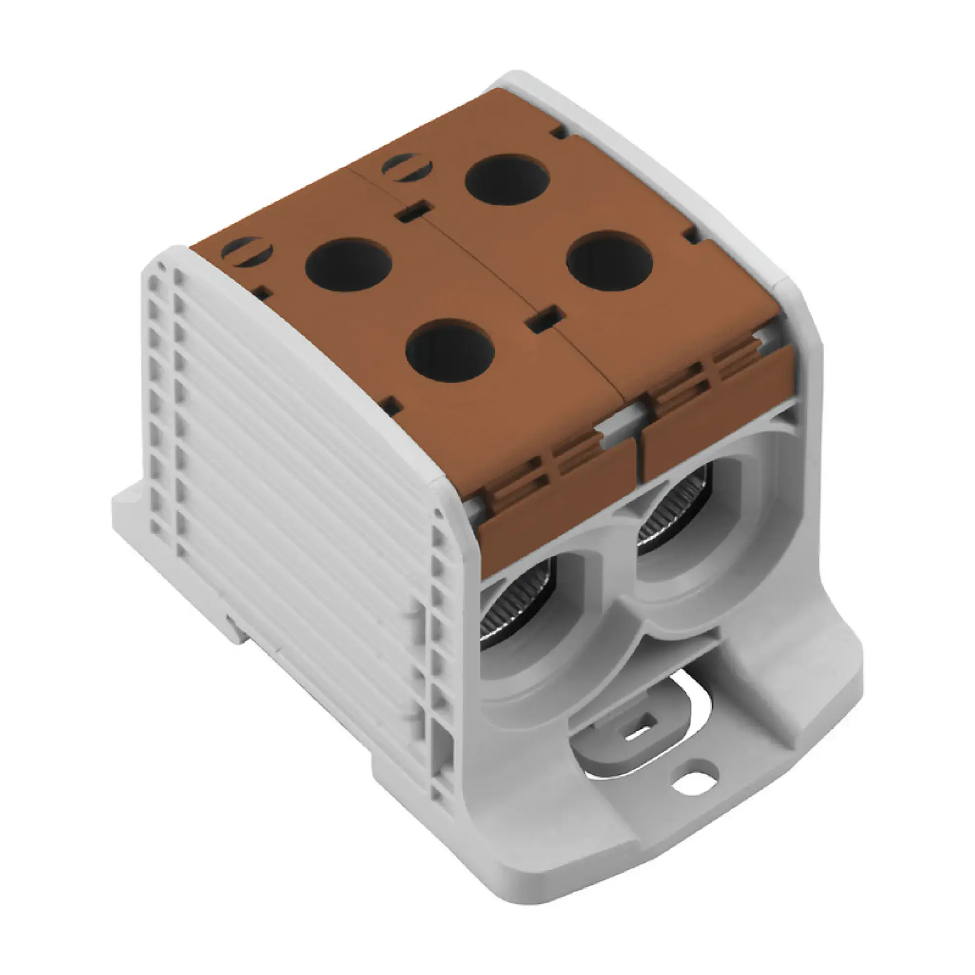 Weidmüller 2502830000 Potential distributor terminal, Screw connection, brown, 185 mm², 353 A, 1000 V, Number of connections: 4, Number of levels: 1, TS 35, V-0, Wemid (img_001) Weidmüller 2502830000 Potential distributor terminal, Screw connection, brown, 185 mm², 353 A, 1000 V, Number of connections: 4, Number of levels: 1, TS 35, V-0, Wemid (img_001)