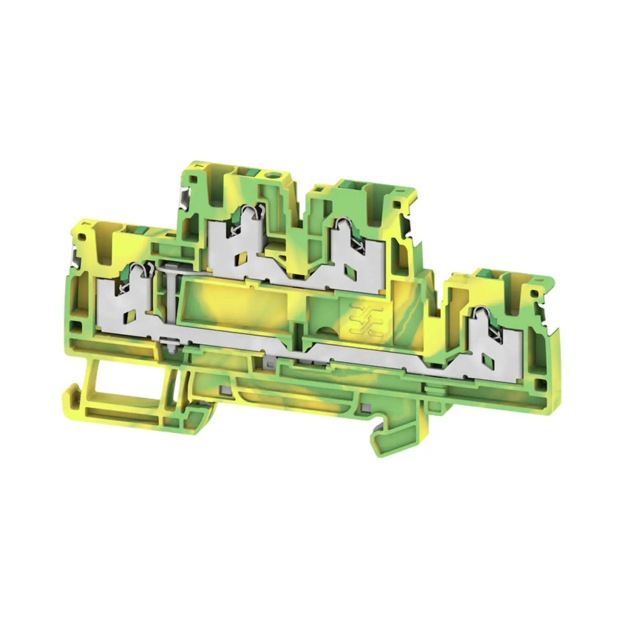 Weidmüller 2902520000 Multi-tier PE terminal, SNAP IN, Green/yellow, 2.5 mm², 800 V, Number of connections: 4, Number of levels: 2, TS 35, V-0, Wemid (img_001)