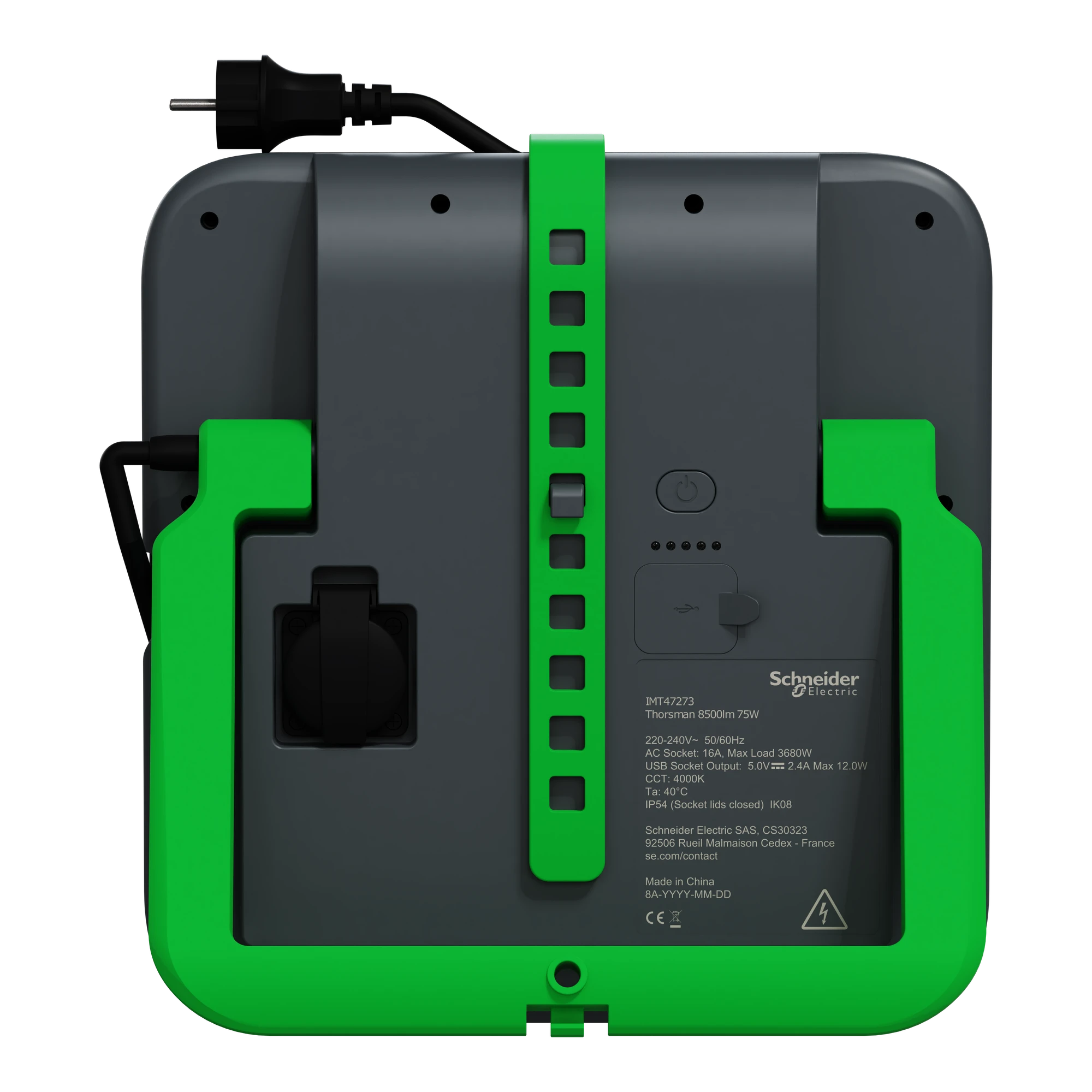 Schneider Electric IMT47273 LED Work Lamp Thorsman 75W 8500LM/IP54/IK08/Socket + USB A+C 2.4A, dimmable (img_004) Schneider Electric IMT47273 LED Work Lamp Thorsman 75W 8500LM/IP54/IK08/Socket + USB A+C 2.4A, dimmable (img_004)