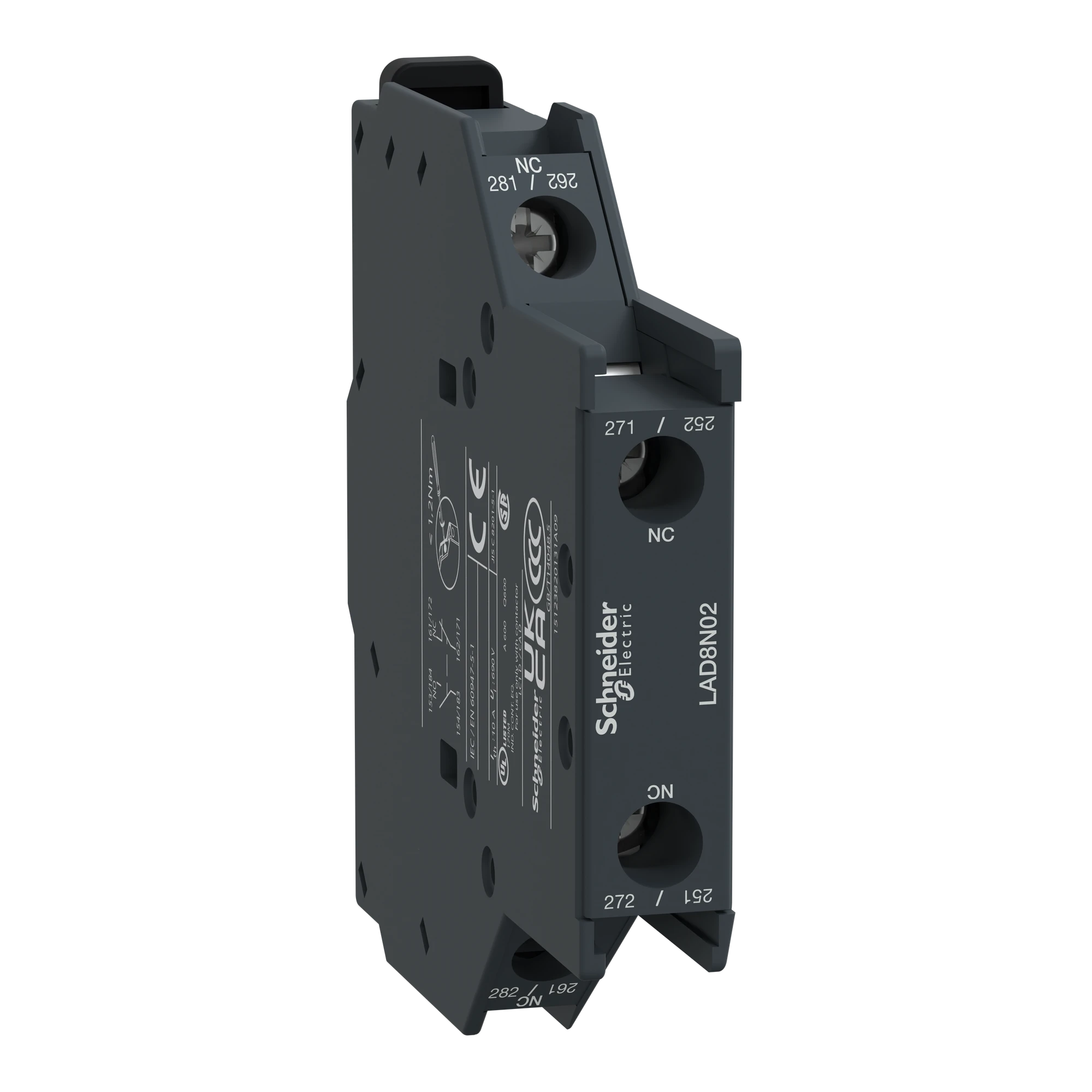 Schneider Electric LAD8N02 Auxiliary contact block, 2NC, screw terminals (img_001)