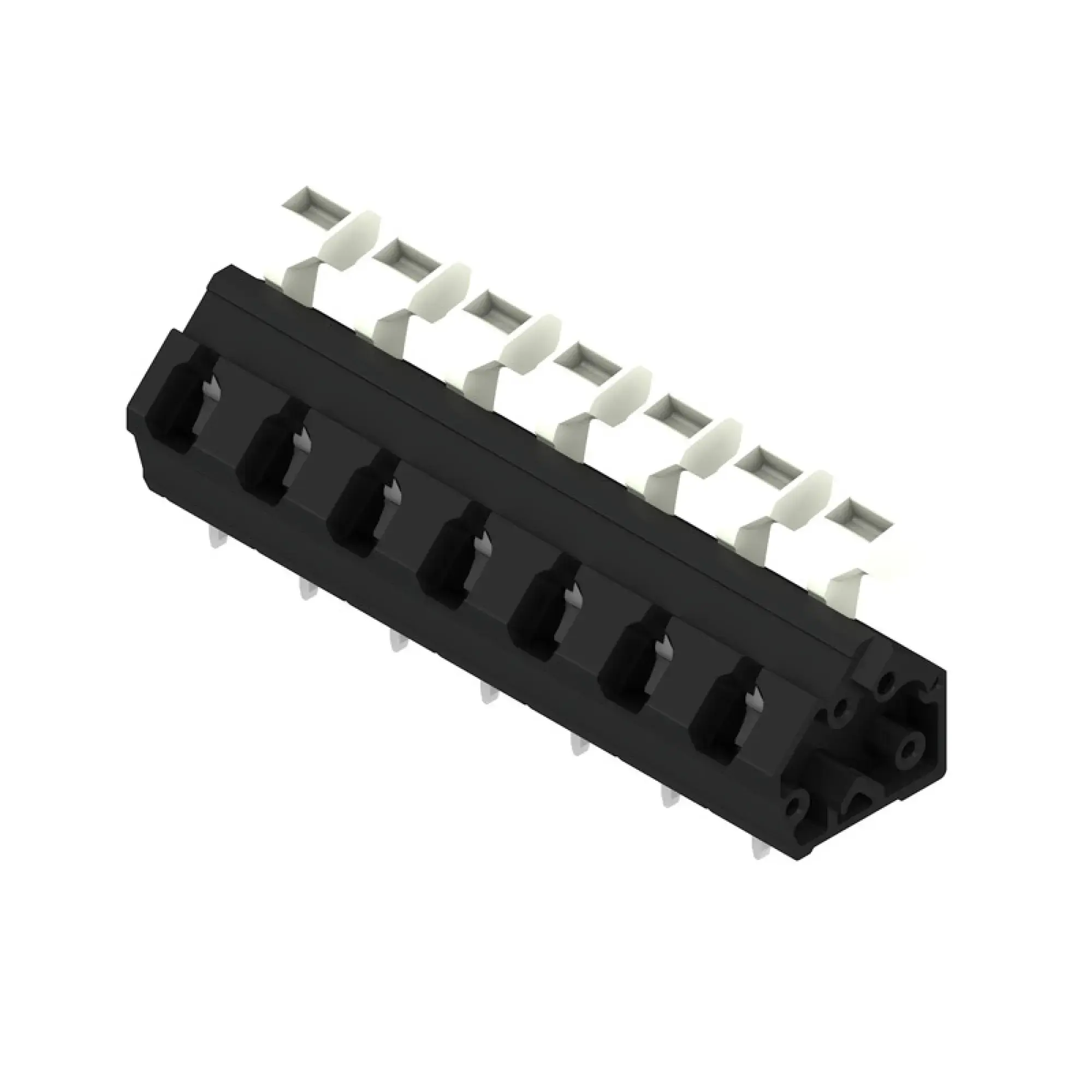 Weidmüller 1952730000 PCB terminal, 800 V, 24 A, Pitch in mm: 7.50, 2.5 mm², Number of poles: 7, Tension clamp connection with actuator, THT solder connection, 135°, Box (img_001)