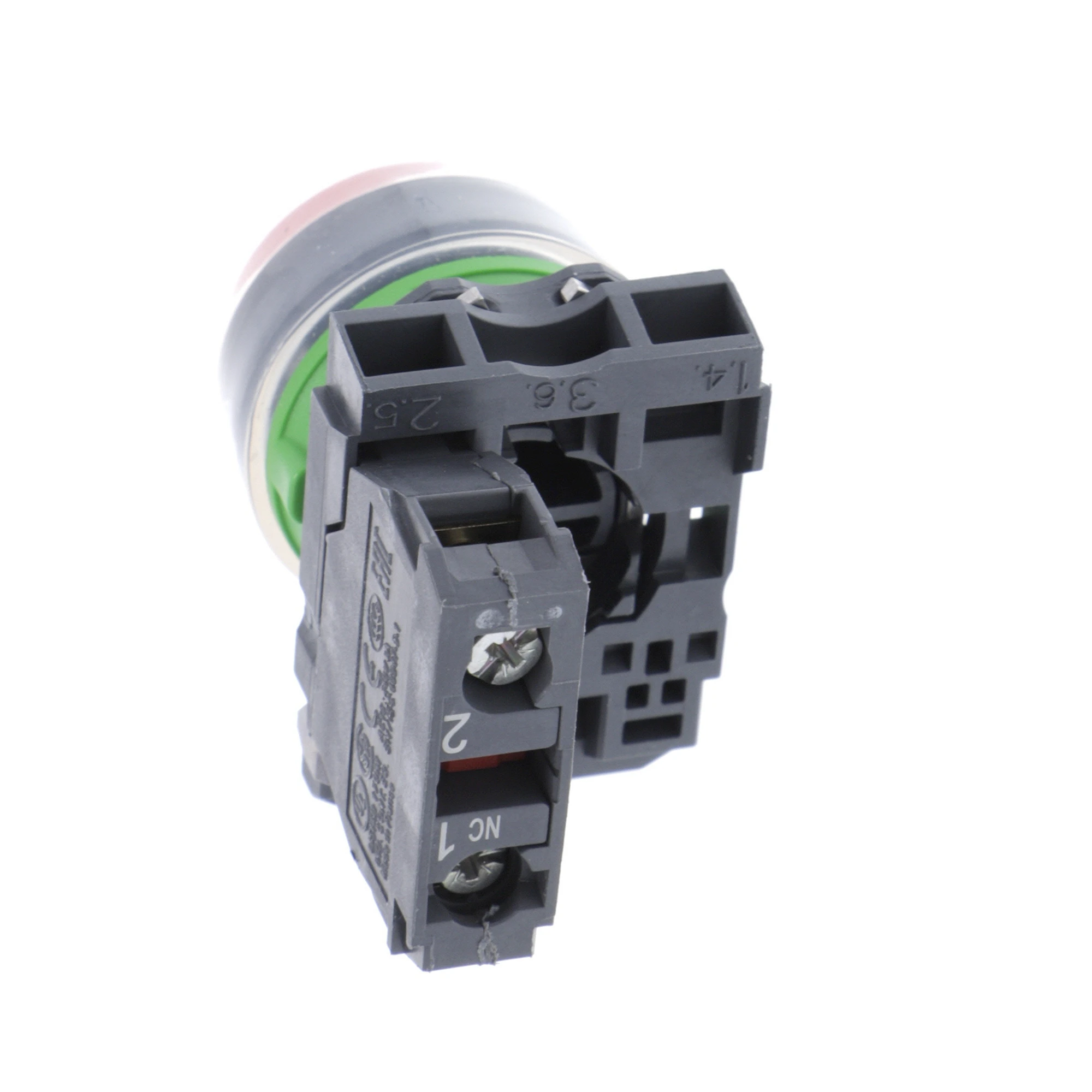 Schneider Electric XB5AP42 Pushbutton, Harmony XB5, plastic, projecting, red, unmarked, with protection cap, 22mm, momentary, 1NC (img_005)
