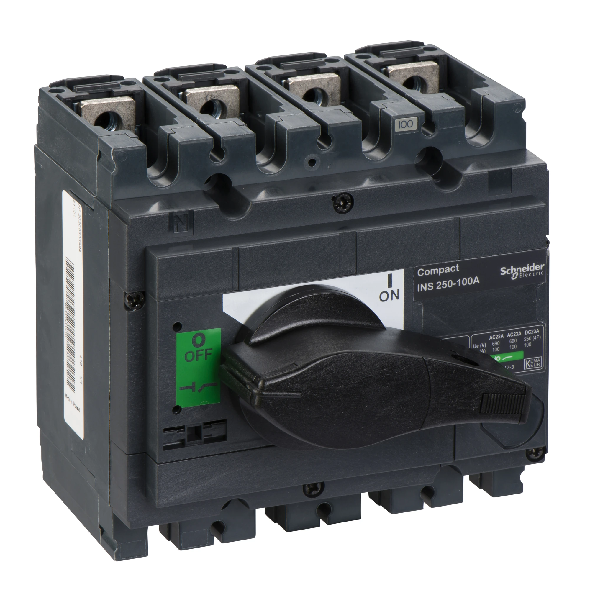 Schneider Electric 31101 Compact Disconnect Switch ComPact INS250 4P 100A Fixed Mount with Black Rotary Handle (img_001) Schneider Electric 31101 Compact Disconnect Switch ComPact INS250 4P 100A Fixed Mount with Black Rotary Handle (img_001)
