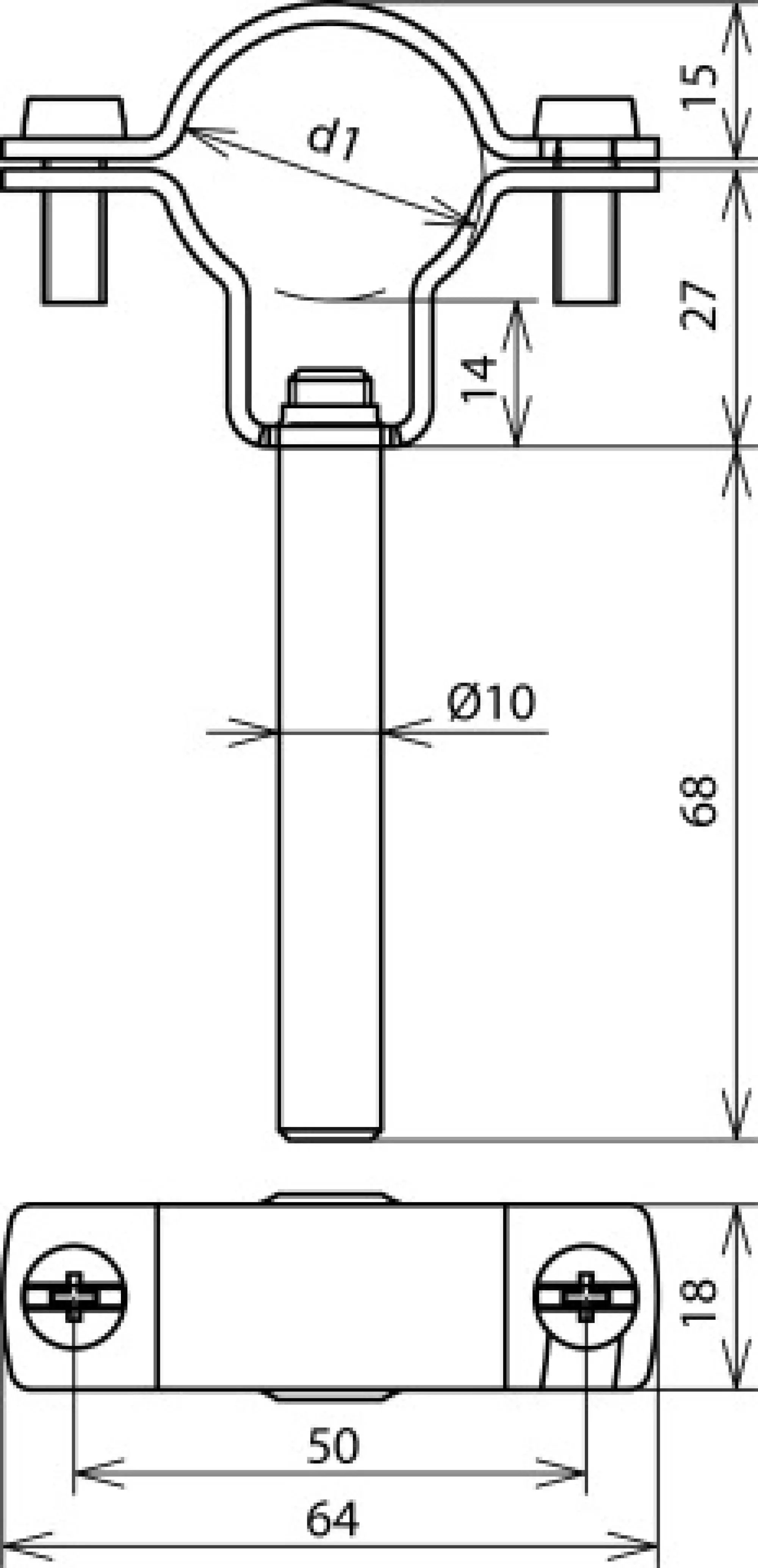 Dehn 253330 Conductor holder for HVI power conductor D 27-30mm w. bar D 10mm L 75mm StSt (img_002) Dehn 253330 Conductor holder for HVI power conductor D 27-30mm w. bar D 10mm L 75mm StSt (img_002)
