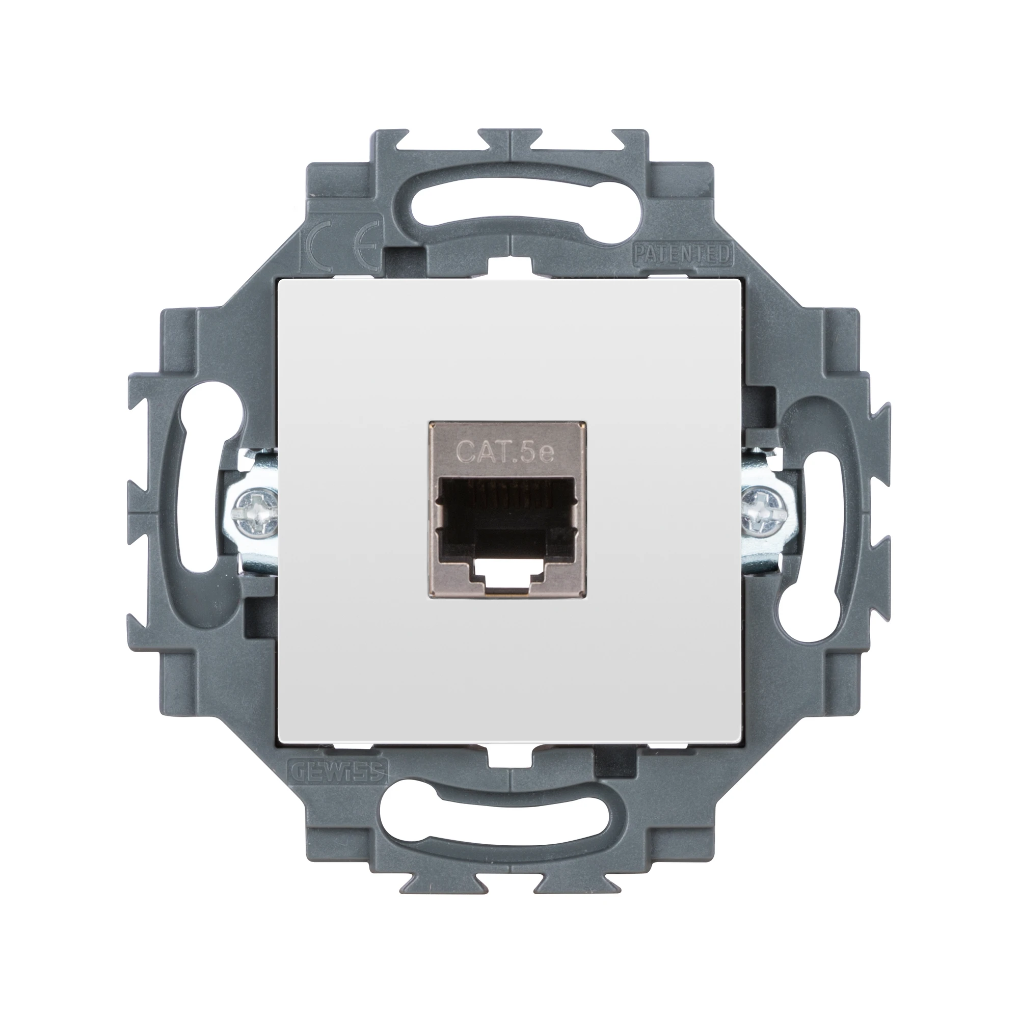 GEWISS GW35272W RJ45 SOCKET - 4 PAIRS - CATEGORY 5e - FTP - TOOLLESS - 2 MODULE - WHITE - DAHLIA (img_001)