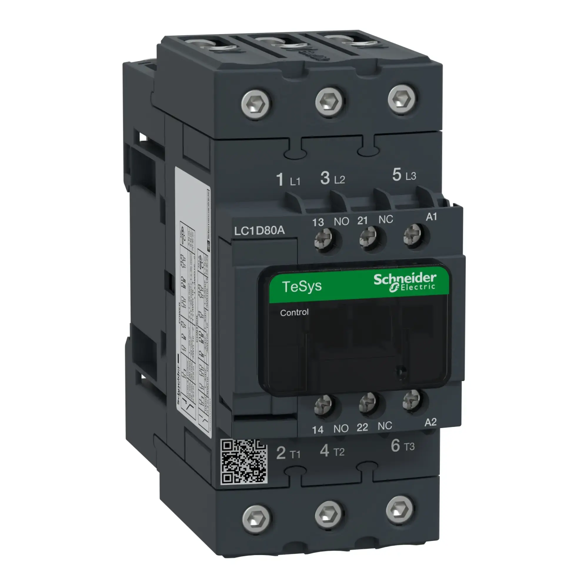 Schneider Electric LC1D80AFE7 Power Contactor LC1D 3p, +1NC+1NO, 37 kW, 80 A, 400 V AC3, Coil 115 V AC (img_002)