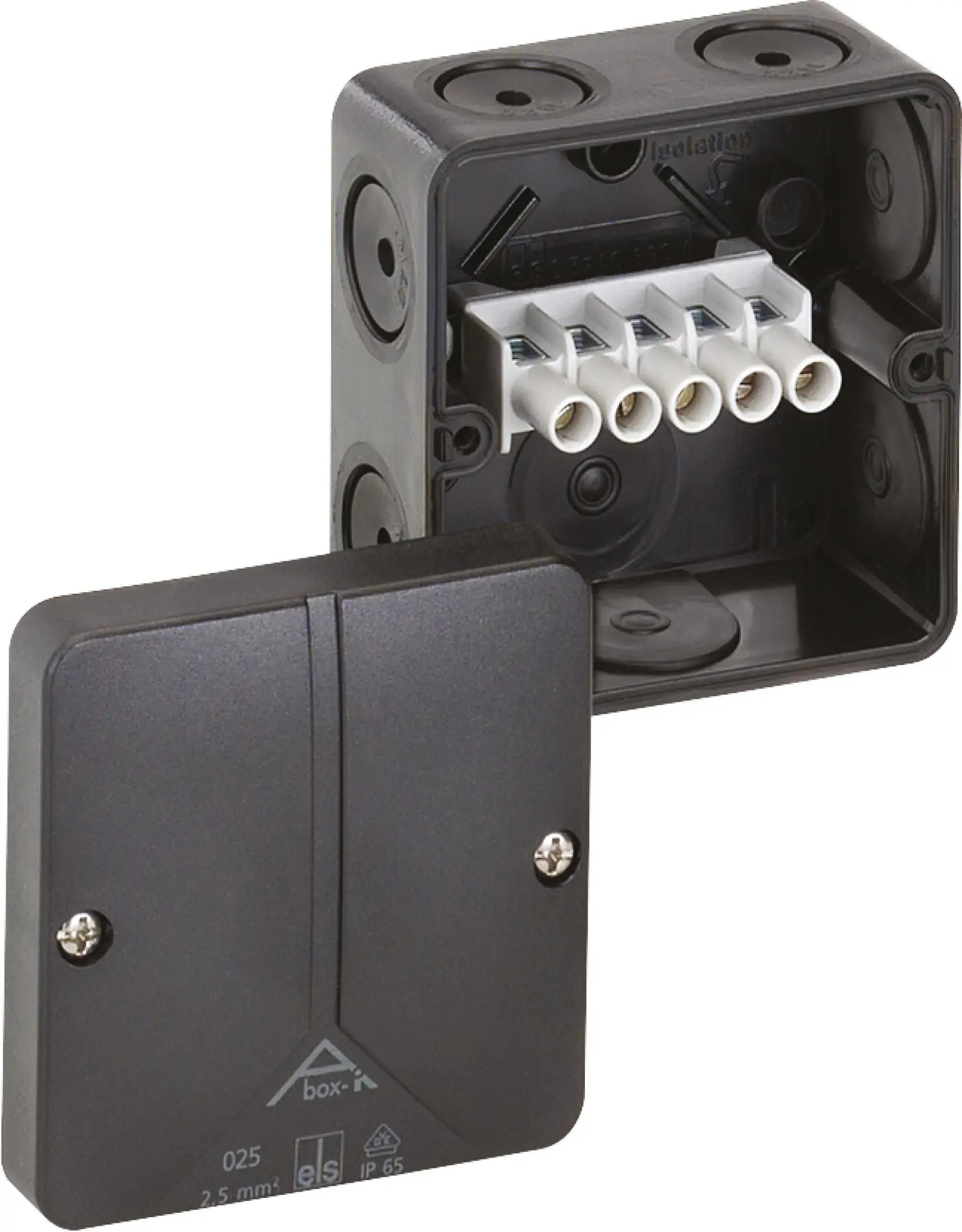 Spelsberg 49140201 Junction box, Type of protection IP65, max. 2,5², Impact strength IK08, Protection class II, Ui 690V AC, DLG, DNV, VDE, Halogen free (img_001)
