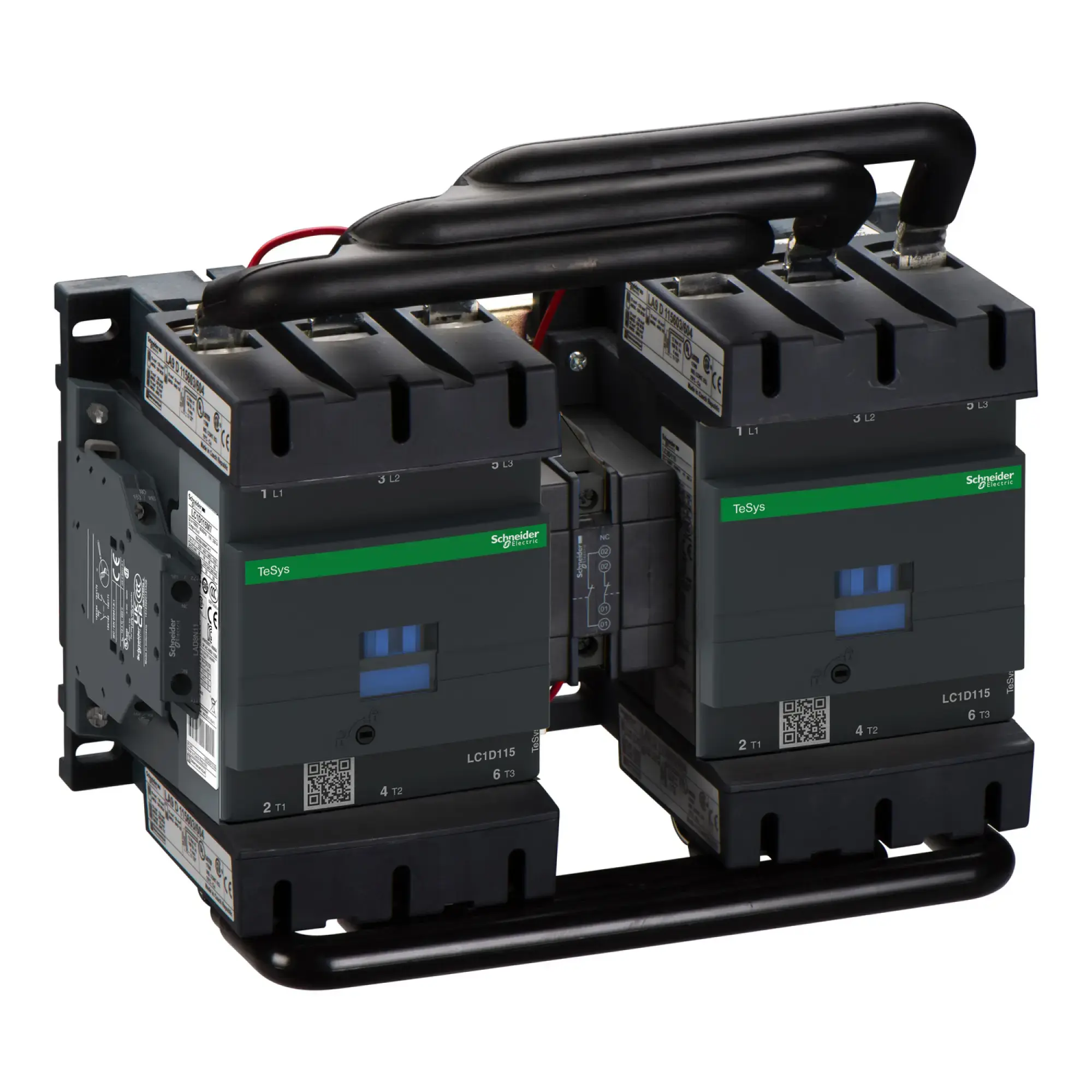Schneider Electric LC2D115F7 Reversing Contactor Combination, 3p+1NO+1NC, 55kW/400V/AC3 115A, Coil 110V 50/60Hz (img_002)