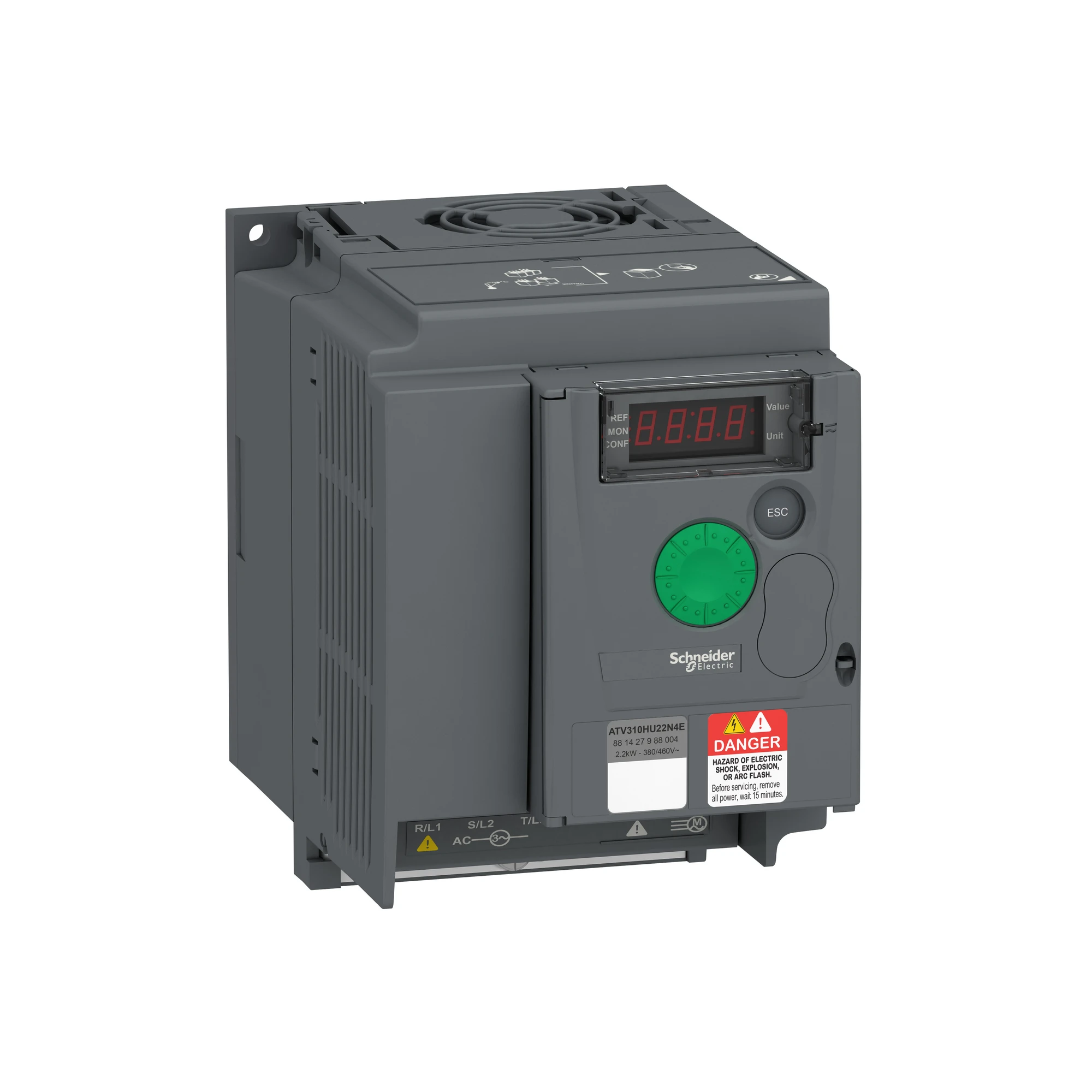 Schneider Electric ATV310HU22N4E Frequenzumrichter, Easy Altivar 310, 2,2kW, 380-460V AC, 3-phasig, ohne Filter (img_001)