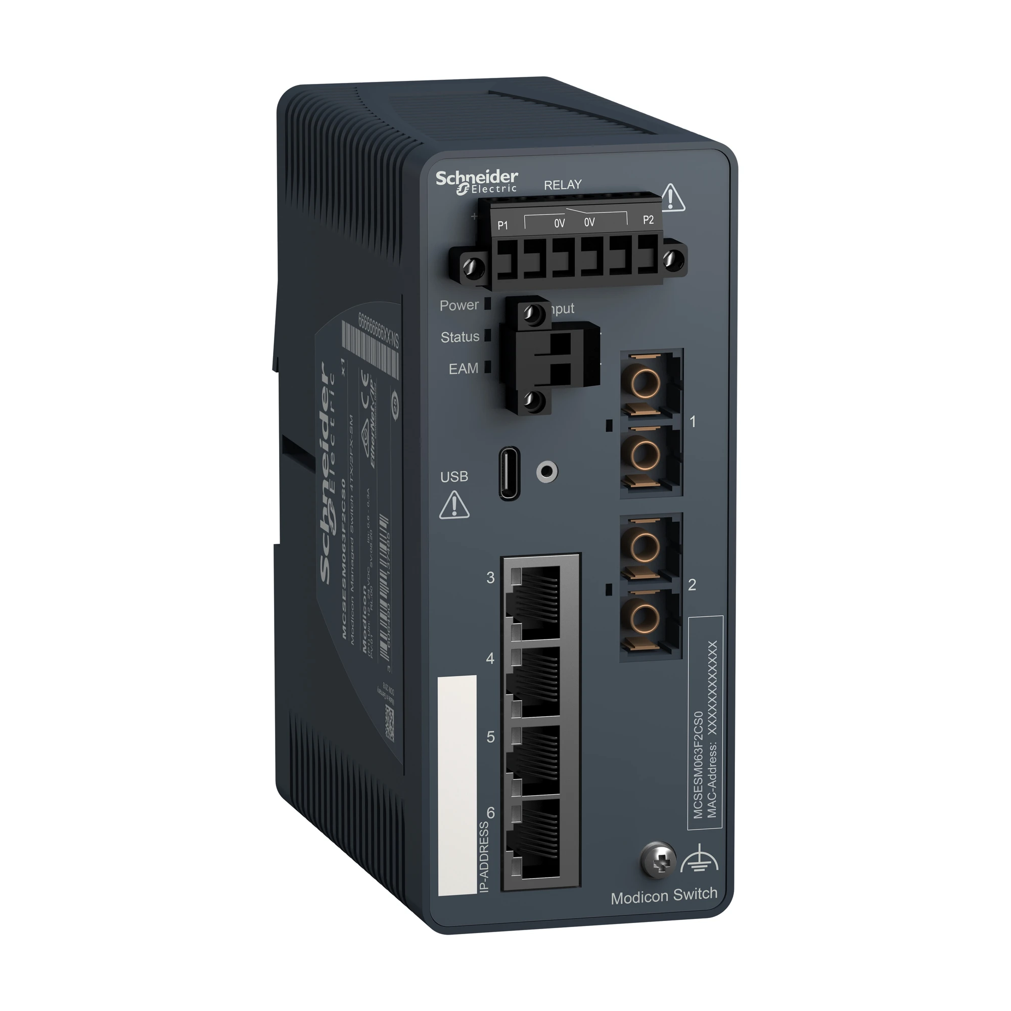 Schneider Electric MCSESM063F2CS0 Modicon Managed Switch, 4 Copper Ports (4TX 10/100 Mbps) + 2 Singlemode Fiber Ports (2FX-SM 100 Mbps) (img_001) Schneider Electric MCSESM063F2CS0 Modicon Managed Switch, 4 Copper Ports (4TX 10/100 Mbps) + 2 Singlemode Fiber Ports (2FX-SM 100 Mbps) (img_001)