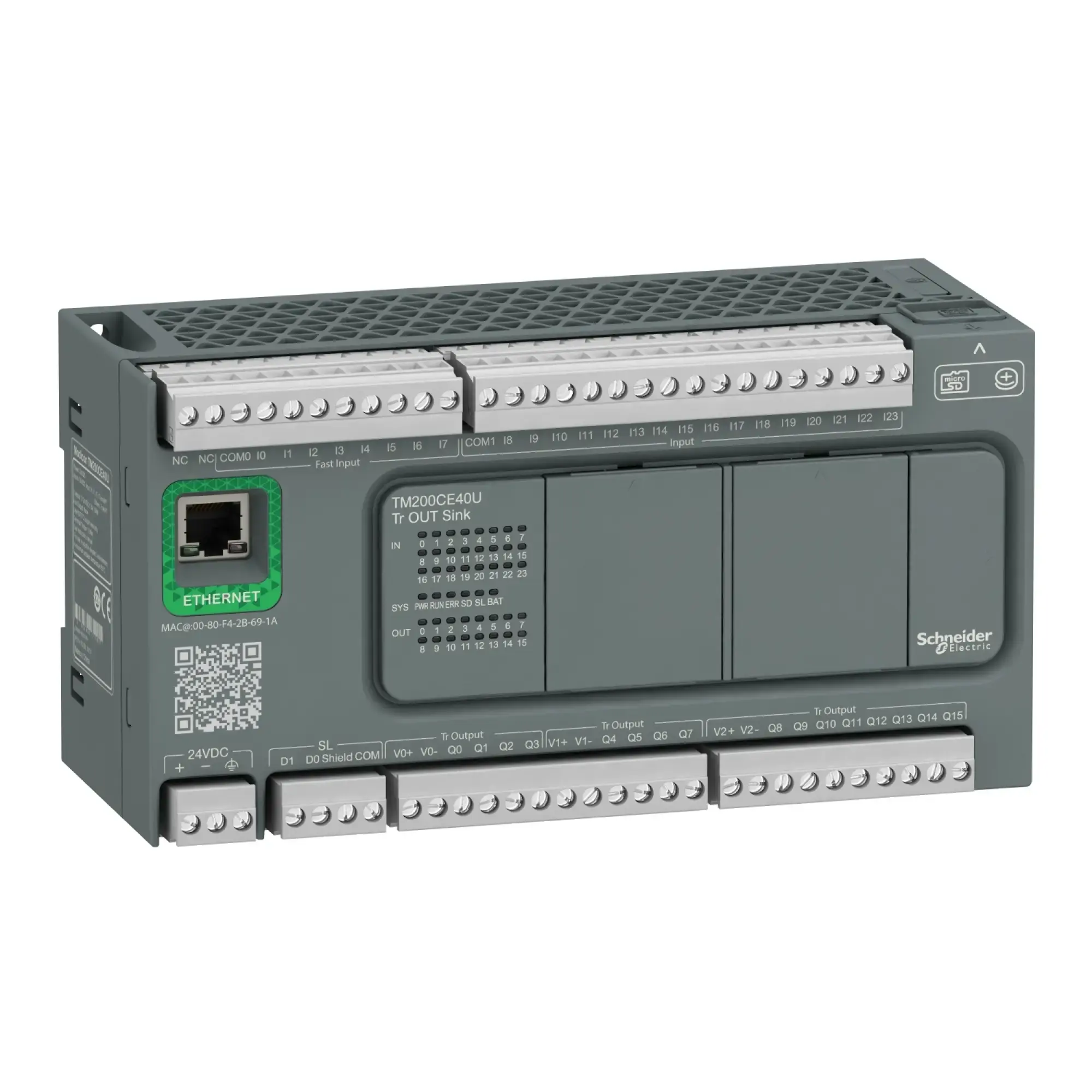 Schneider Electric TM200CE40U Easy Modicon M200, SPS-Steuerung, 24E/16A, Transistor Sink, Ethernet, 24VDC (img_001) Schneider Electric TM200CE40U Easy Modicon M200, SPS-Steuerung, 24E/16A, Transistor Sink, Ethernet, 24VDC (img_001)
