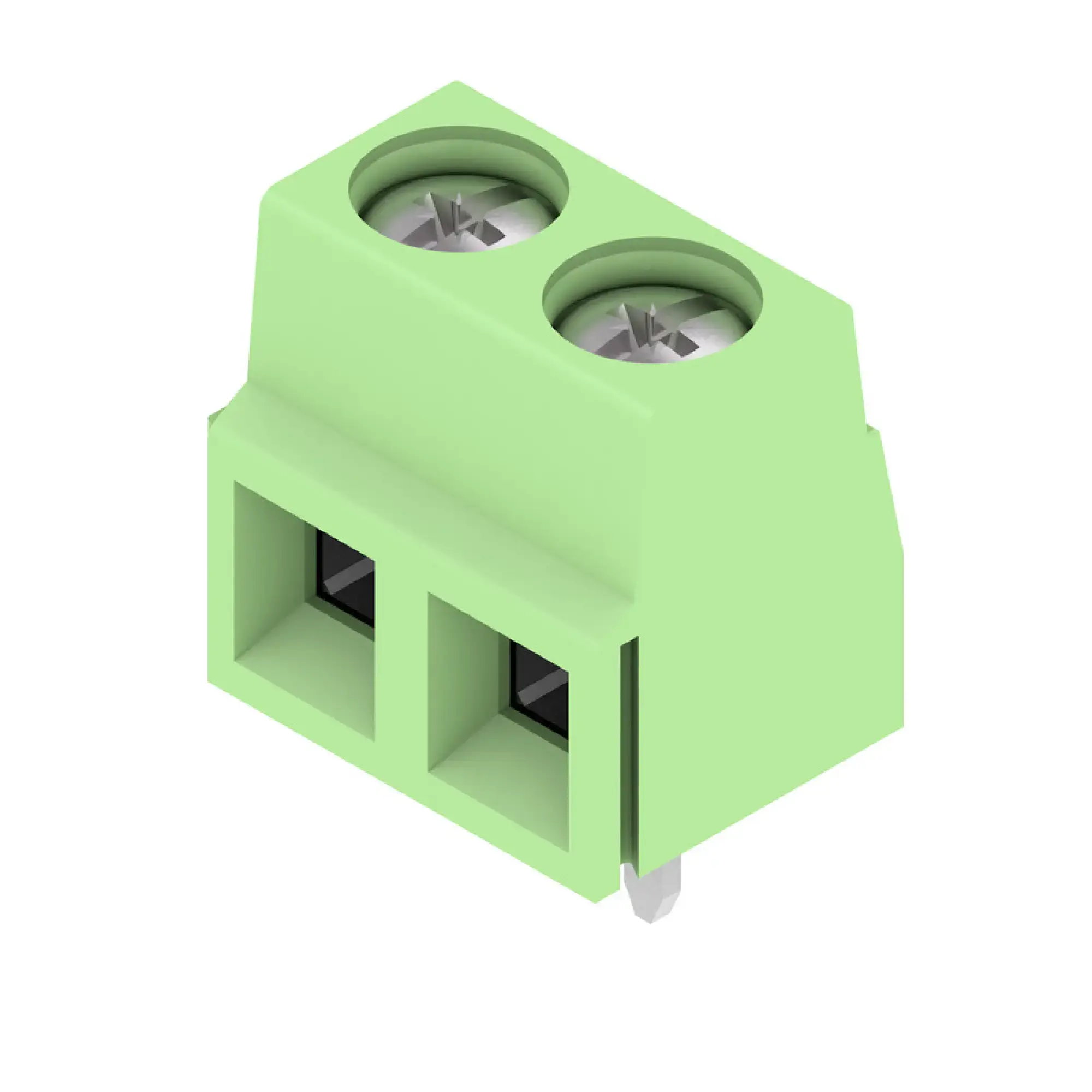Weidmüller 1811070000 PCB terminal, 320 V, 17.5 A, Pitch in mm: 5.08, 1.5 mm², Number of poles: 2, Clamping yoke connection, THT solder connection, 90°, Box (img_001)