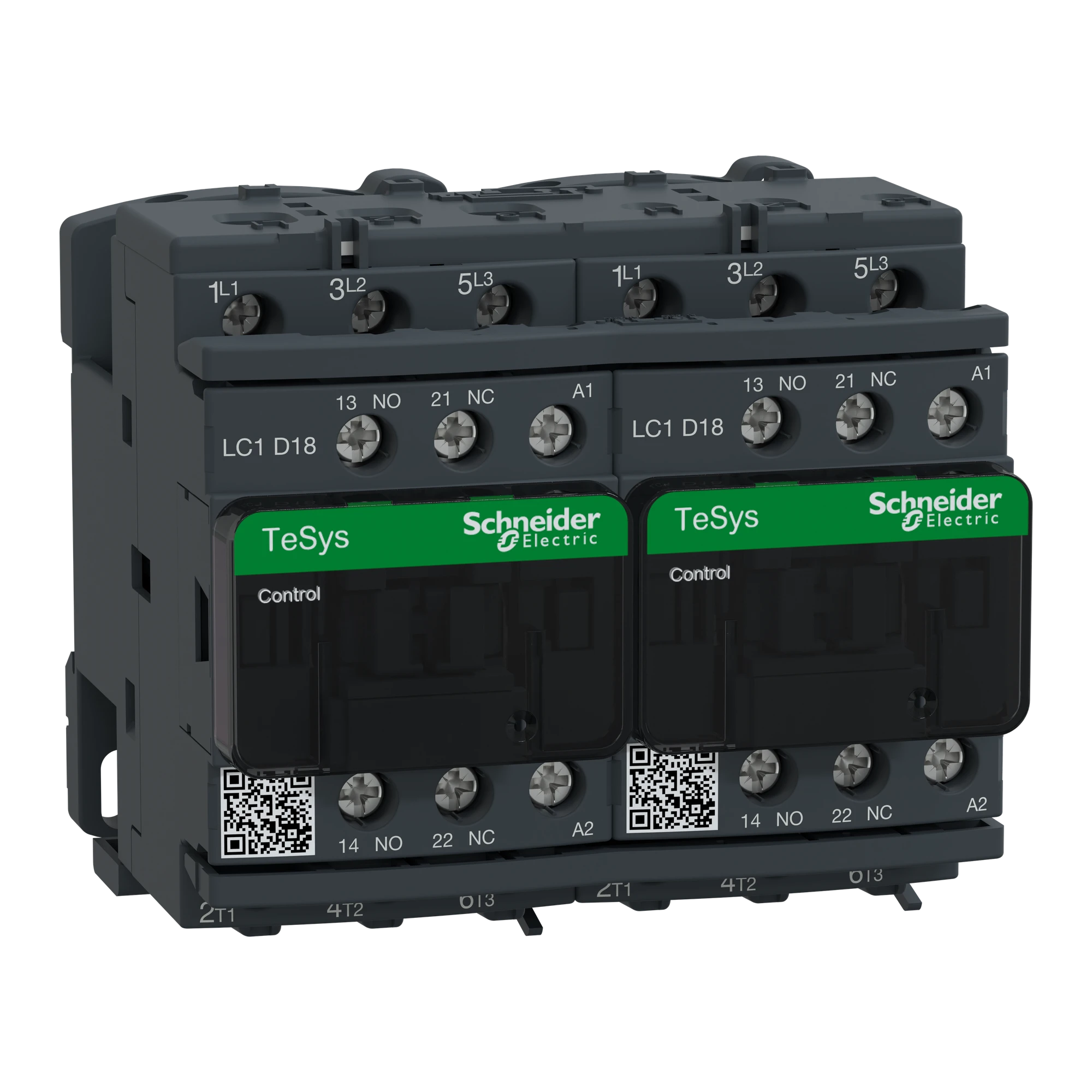 Schneider Electric LC2D18D7 Reversing Contactor Combination, 3p+1NO+1NC, 7.5kW/400V/AC3, 18A, Coil 42V 50/60Hz (img_001)