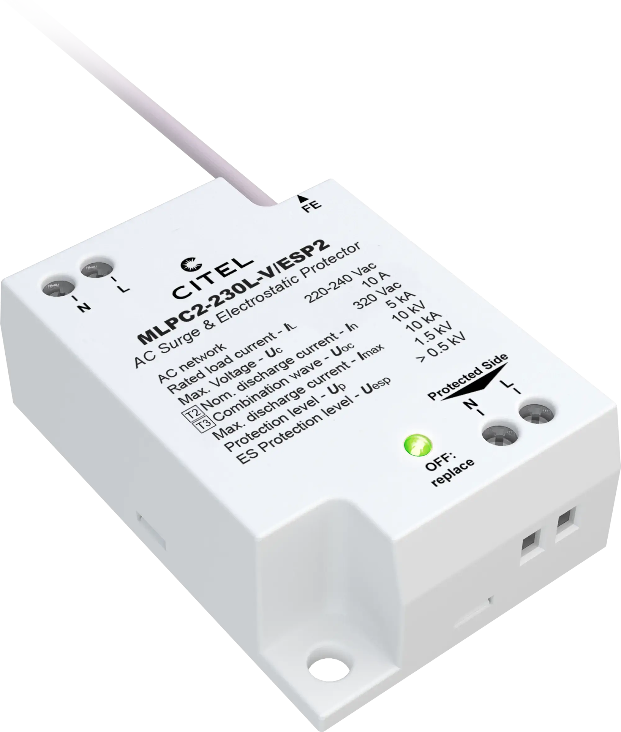 Citel 832227 Überspannungsschutz für einphasige 230 V LED-Systeme mit ESP, Schutzklasse 2 (img_001) Citel 832227 Überspannungsschutz für einphasige 230 V LED-Systeme mit ESP, Schutzklasse 2 (img_001)