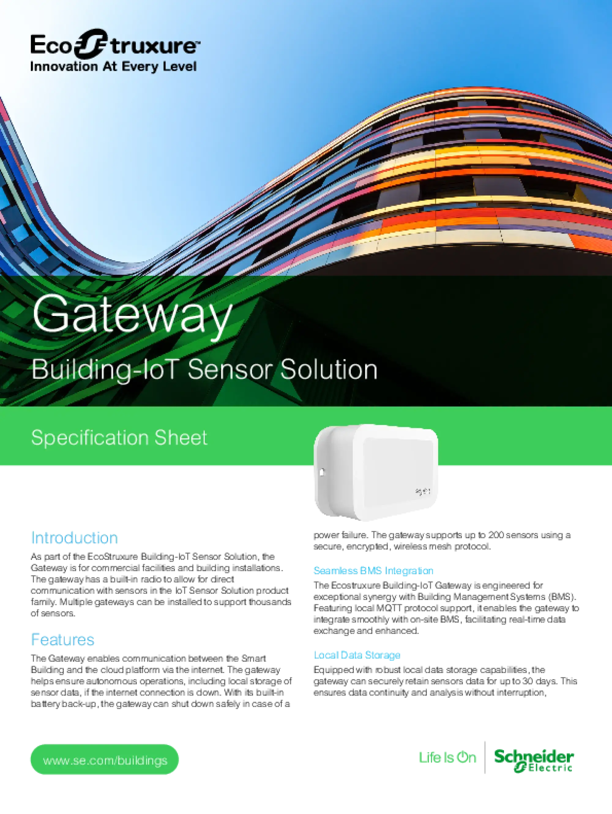 Schneider Electric EBIOTPGW Gateway, EcoStruxure Gebäude-IoT-Sensorlösung, drahtlos, LTE, PoE EBIOTPGW (img_003)