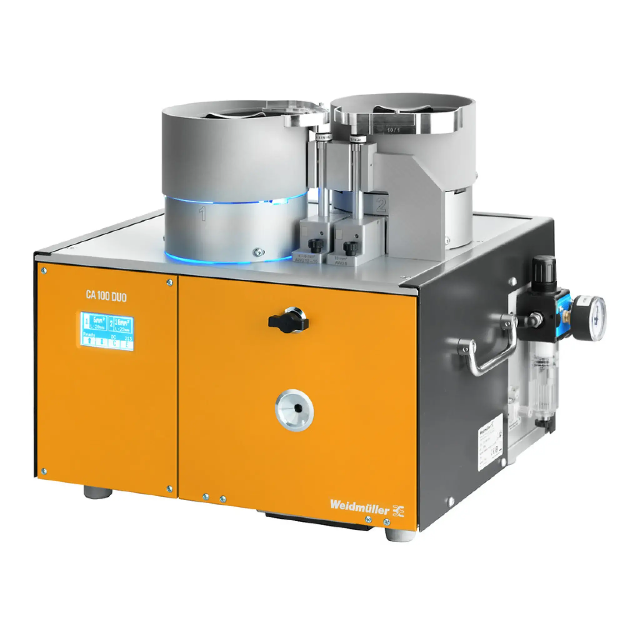 Weidmüller 2740900000 Automatic stripper and crimper, Electropneumatic, Stripping range : 6 - 10 mm² (4 mm² opt.) / AWG 10-8 (AWG 12 opt.), with plastic collar, Trapezoidal (img_001) Weidmüller 2740900000 Automatic stripper and crimper, Electropneumatic, Stripping range : 6 - 10 mm² (4 mm² opt.) / AWG 10-8 (AWG 12 opt.), with plastic collar, Trapezoidal (img_001)