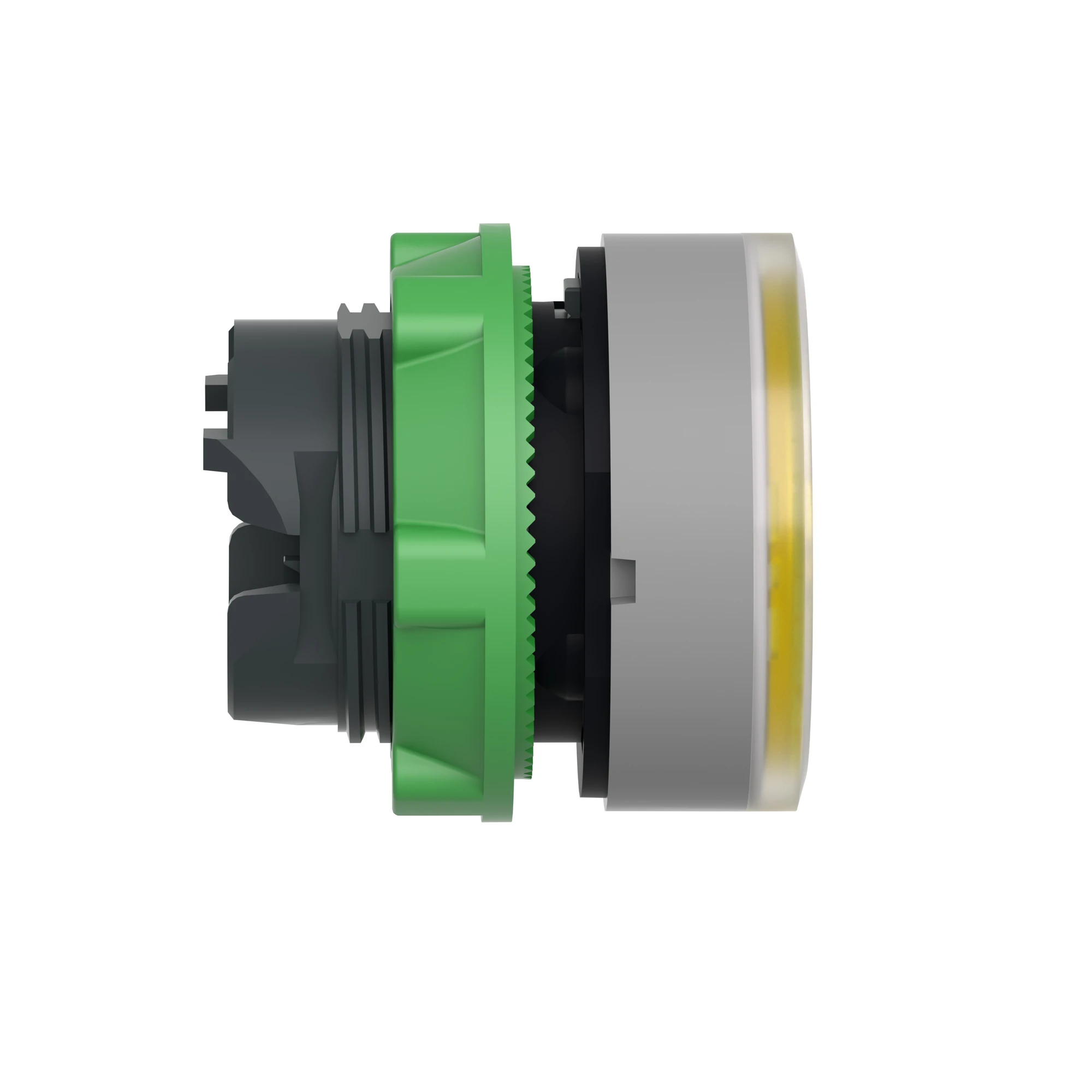 Schneider Electric ZB5AW383C0 Illuminated pushbutton, front element, Harmony XB5, plastic, 22mm, light grey, yellow, for universal LED (img_004)