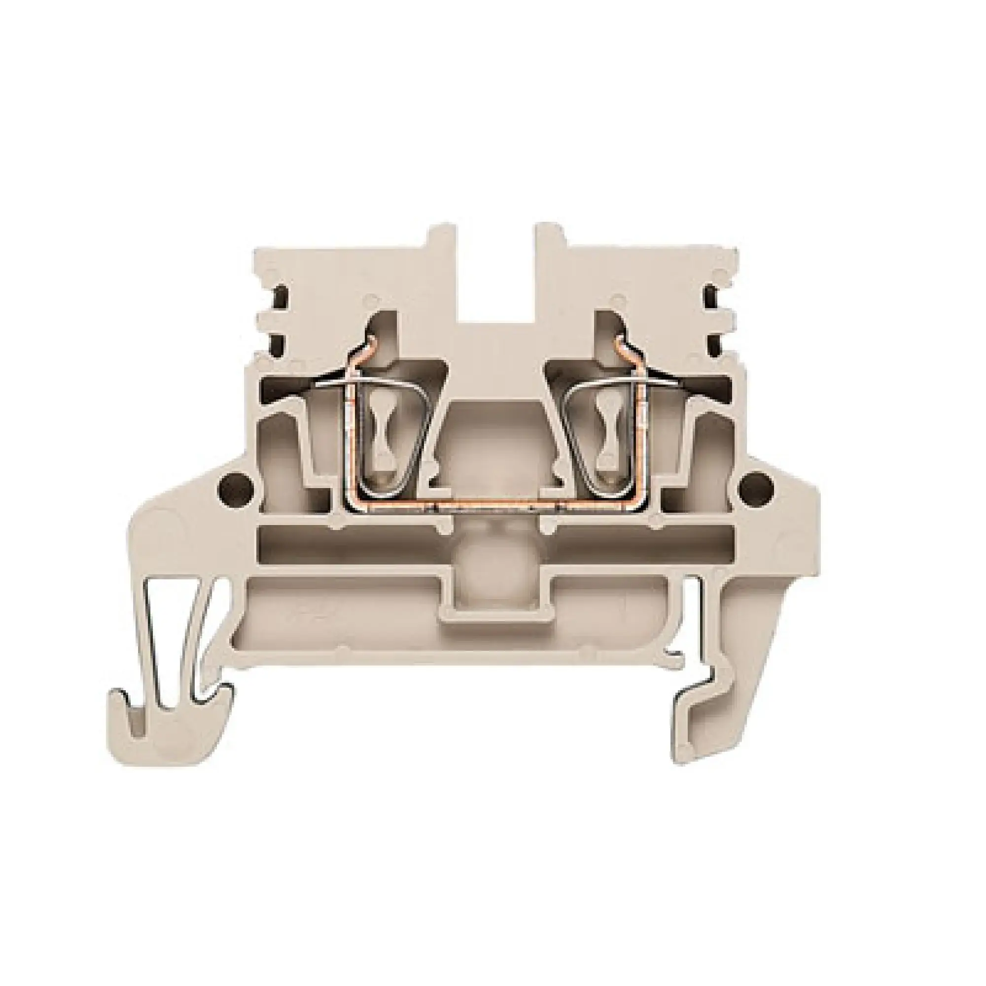 Weidmüller 1933700000 Feed-through terminal block, Tension-clamp connection, dark beige, 2.5 mm², 24 A, 800 V, Number of connections: 2 (img_001)