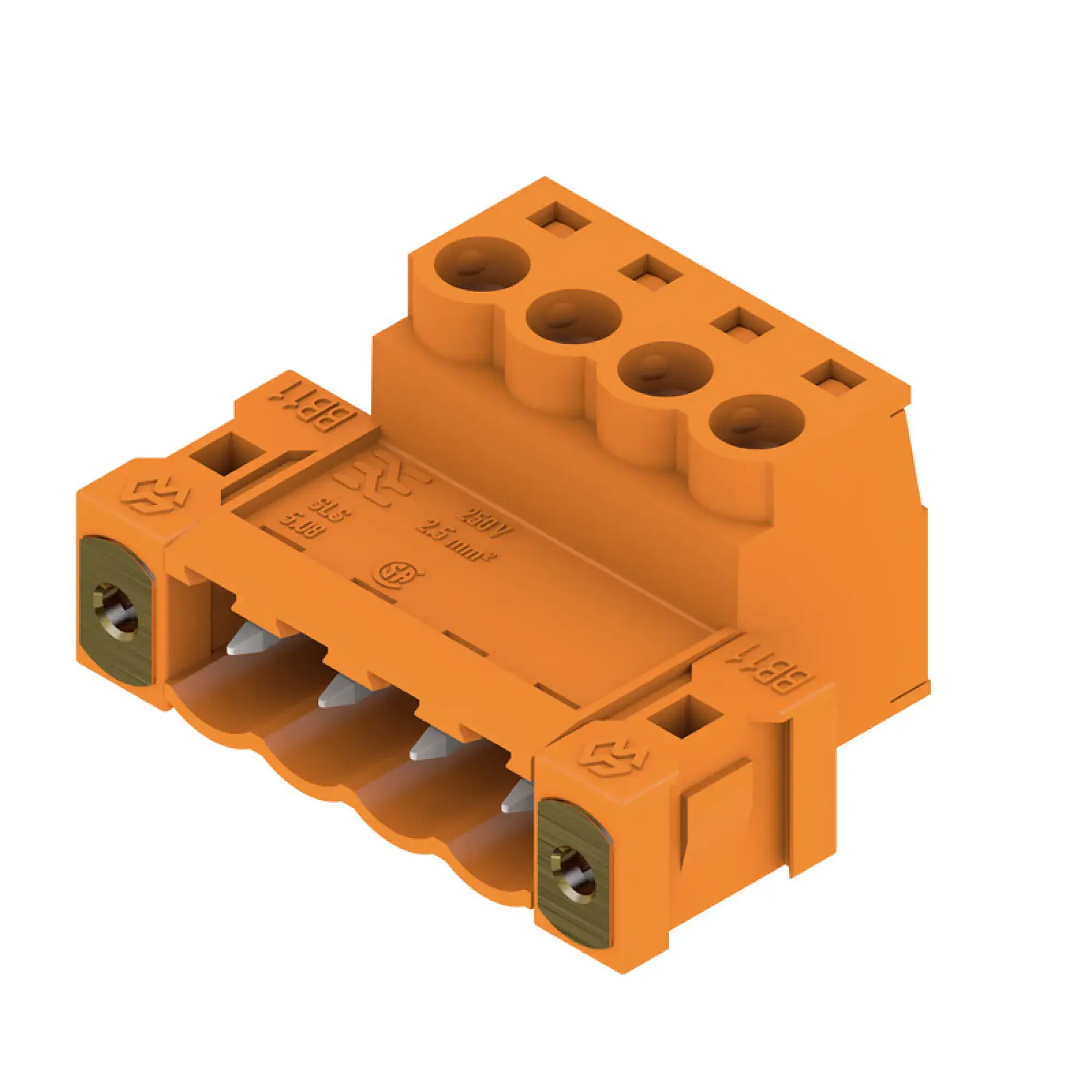Weidmüller 1846380000 PCB connector (wire connection), 320 V, 21.5 A, Pitch in mm: 5.08, 3.31 mm², Number of poles: 4, Clamping yoke connection, Box (img_001)