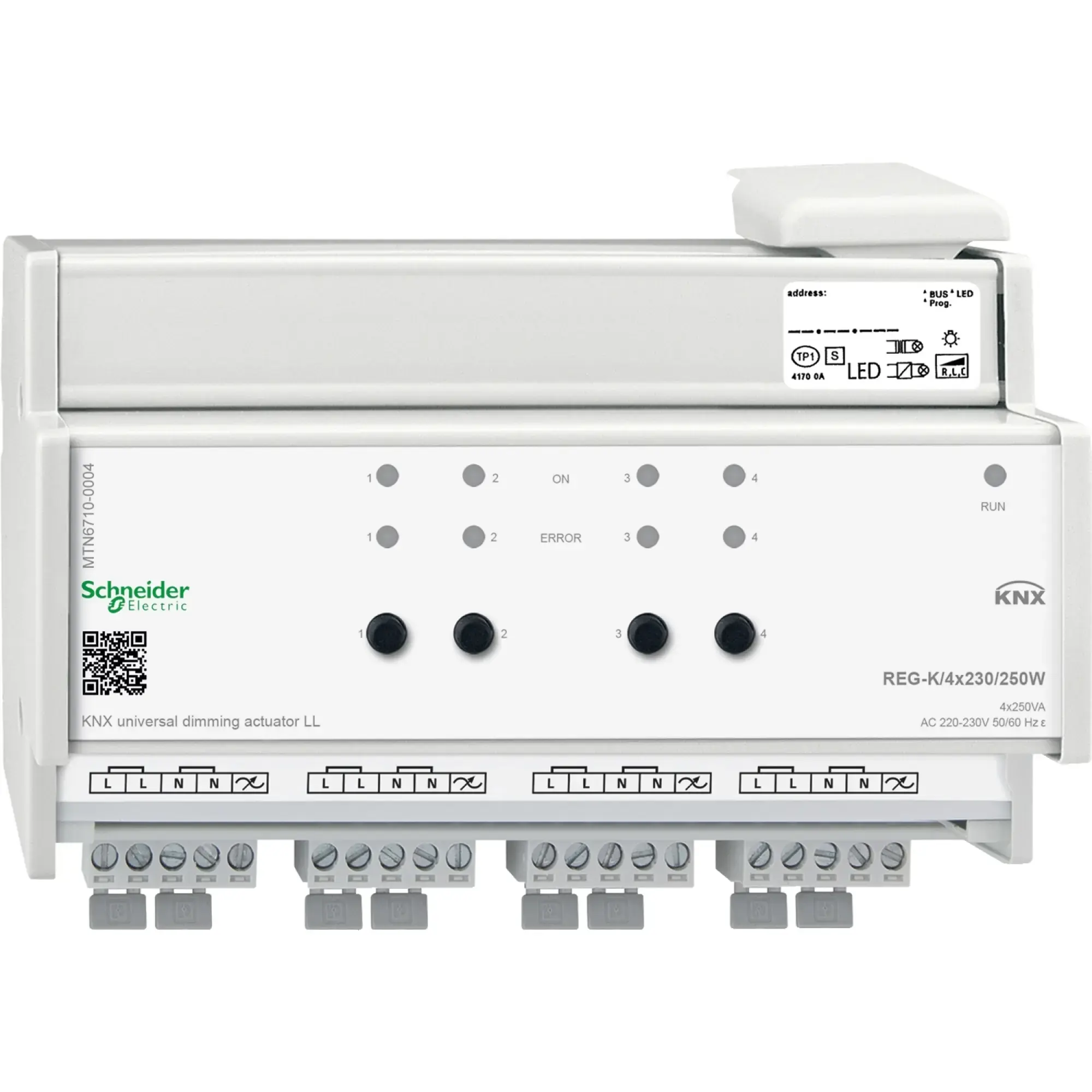 Schneider Electric MTN6710-0004 KNX Universal-Dimmaktor LL REG-K/4x230/250 W, lichtgrau (img_001) Schneider Electric MTN6710-0004 KNX Universal-Dimmaktor LL REG-K/4x230/250 W, lichtgrau (img_001)