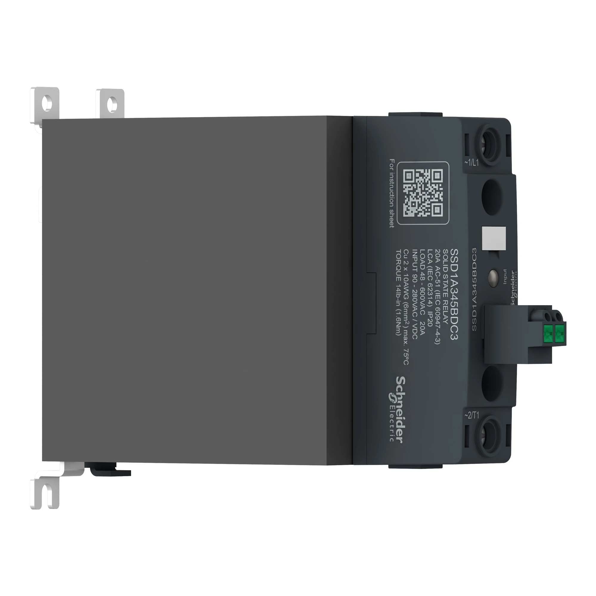 Schneider Electric SSD1A360M7RC3 Semiconductor relay, Din rail, E:90-280VACDC, A:48-600VAC, 60A, 1ph, momentary switching, FZ (img_005)