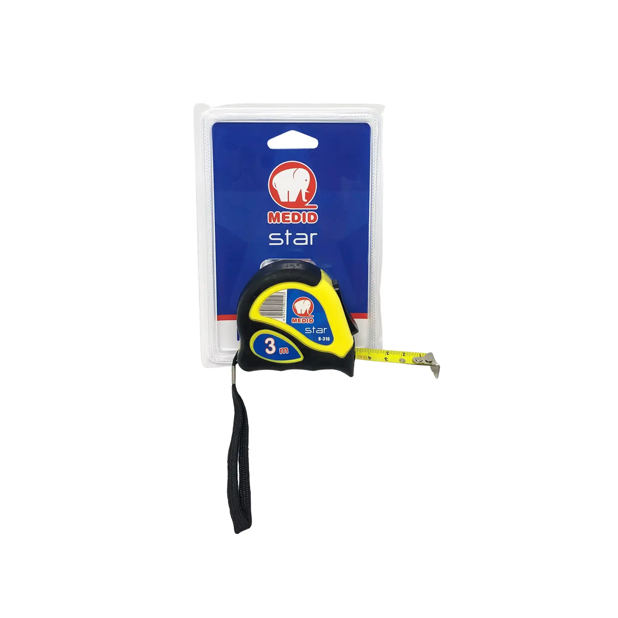 MEDID B316 Tape measure STAR made of 2K-case with locking device and clip- Unpacked 3m x 16 mm (img_003) MEDID B316 Tape measure STAR made of 2K-case with locking device and clip- Unpacked 3m x 16 mm (img_003)