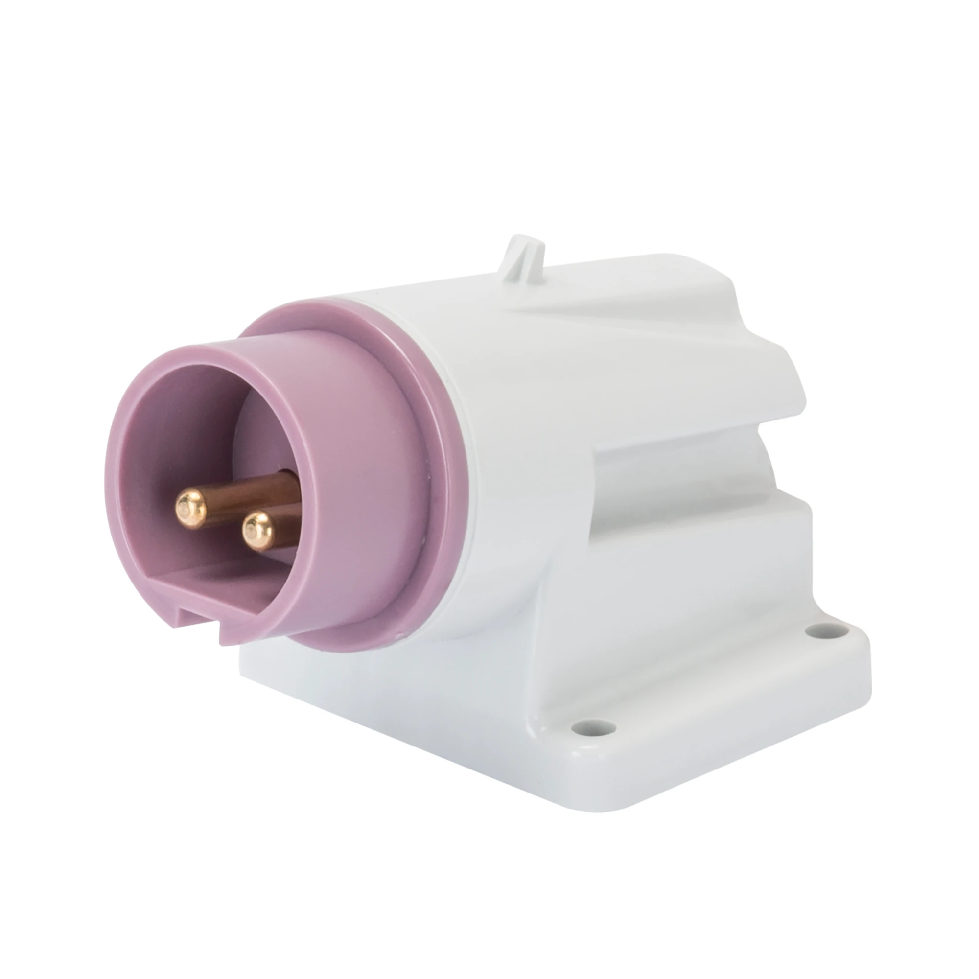 GEWISS GW60464 90° ANGLED SURFACE MOUNTING INLET - IP44 - 2P 16A 20-25V 50-60HZ - VIOLET - n.r. - SCREW WIRING (img_001) GEWISS GW60464 90° ANGLED SURFACE MOUNTING INLET - IP44 - 2P 16A 20-25V 50-60HZ - VIOLET - n.r. - SCREW WIRING (img_001)