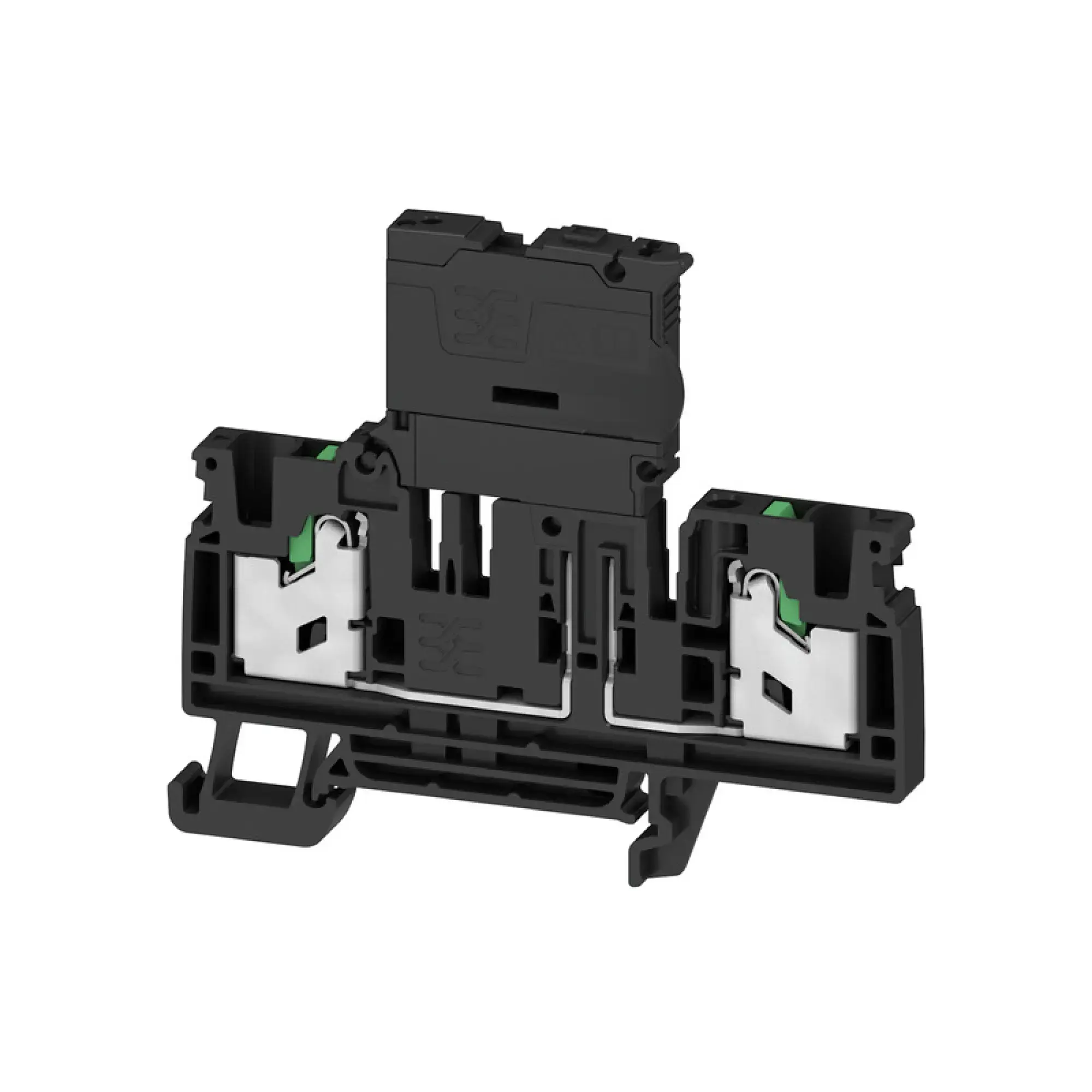 Weidmüller 2941520000 Fuse terminal, SNAP IN, black, 4 mm², 6.3 A, 250 V, Number of connections: 2, Number of levels: 1 SFS 4 2C 100-250V BK (img_001)