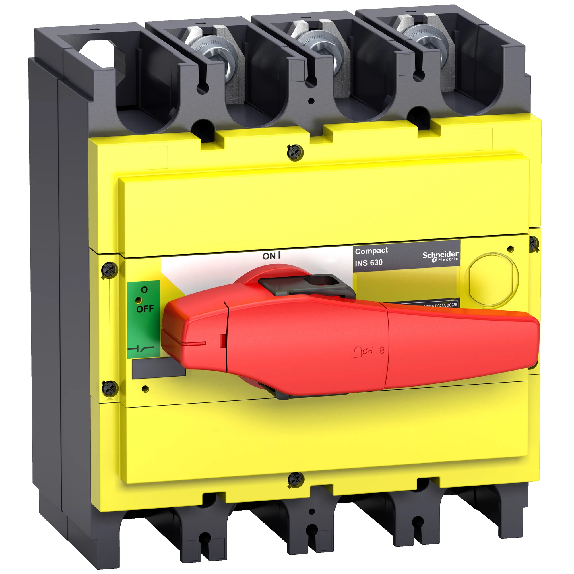 Schneider Electric 31132 Isolator switch INS500,3P, 500A/690V AC/250V DC,Rotary drive red/Base yellow (img_001) Schneider Electric 31132 Isolator switch INS500,3P, 500A/690V AC/250V DC,Rotary drive red/Base yellow (img_001)