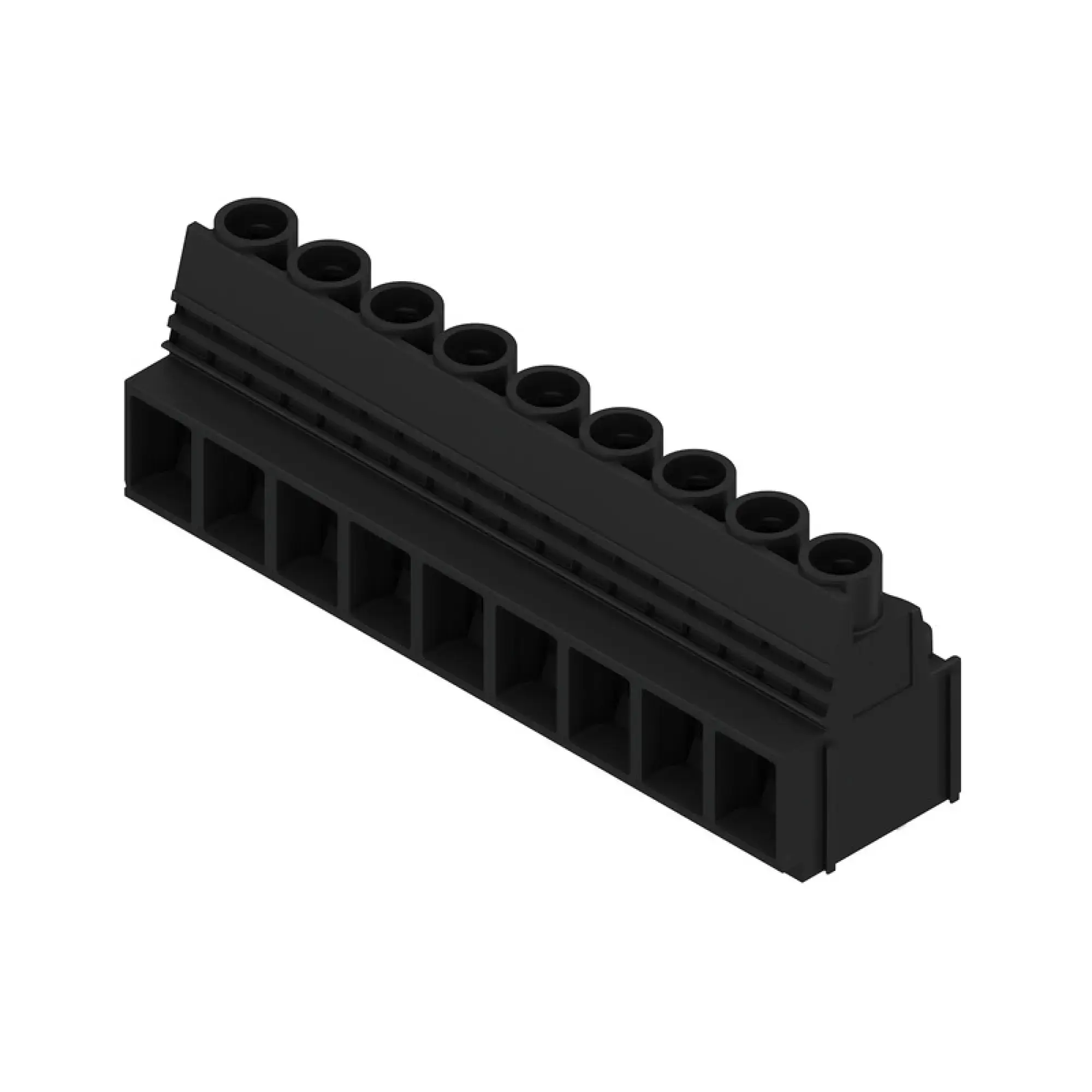 Weidmüller 2014180000 PCB terminal, 1000 V, 76 A, Pitch in mm: 10.16, 16 mm², Number of poles: 9, Clamping yoke connection, THT solder connection, 90°, Box (img_001)
