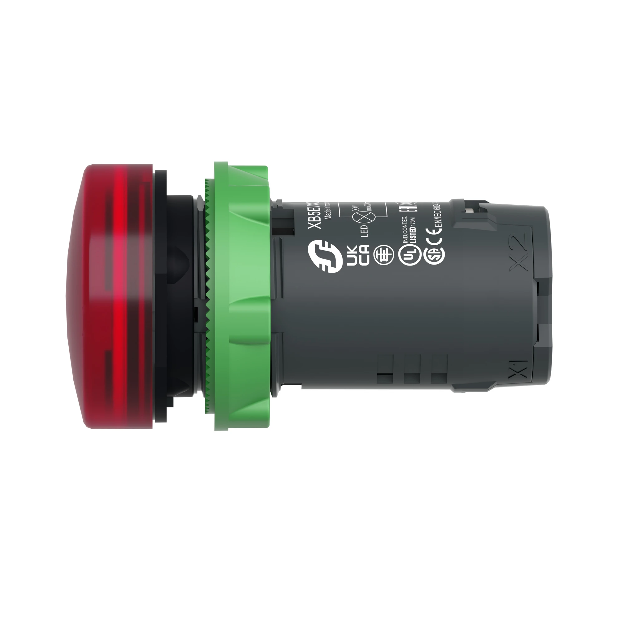 Schneider Electric XB5EVB4 Illuminated Indicator, Harmony XB5, Plastic, Monoblock, Red, 22mm, Universal LED, Smooth Dome, 24V ACDC (img_006)