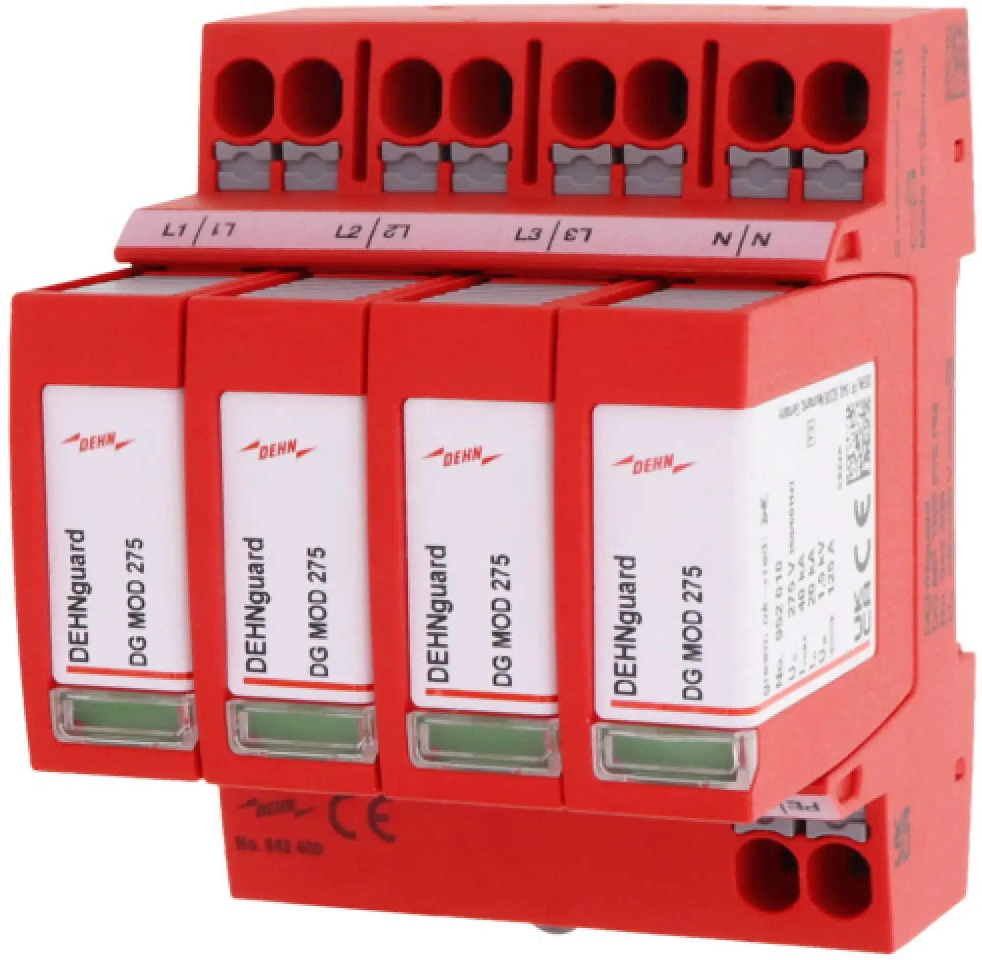Dehn 942400 Surge arrester type 2+3 DEHNguard MP 4-pole Uc 275V for TN-S systems (img_001) Dehn 942400 Surge arrester type 2+3 DEHNguard MP 4-pole Uc 275V for TN-S systems (img_001)