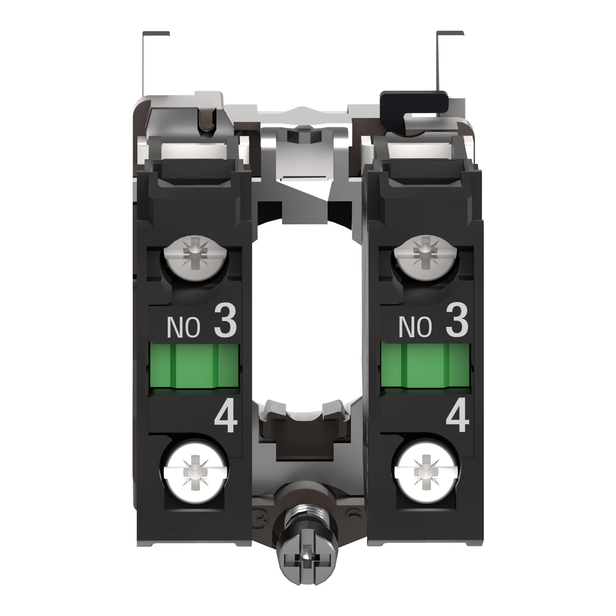 Schneider Electric ZB4BZ103TQ Auxiliary contact block with mounting flange, Harmony XB4, metal, 22mm, 30mm, 2NO, screw terminal, bulk packaging (img_002) Schneider Electric ZB4BZ103TQ Auxiliary contact block with mounting flange, Harmony XB4, metal, 22mm, 30mm, 2NO, screw terminal, bulk packaging (img_002)