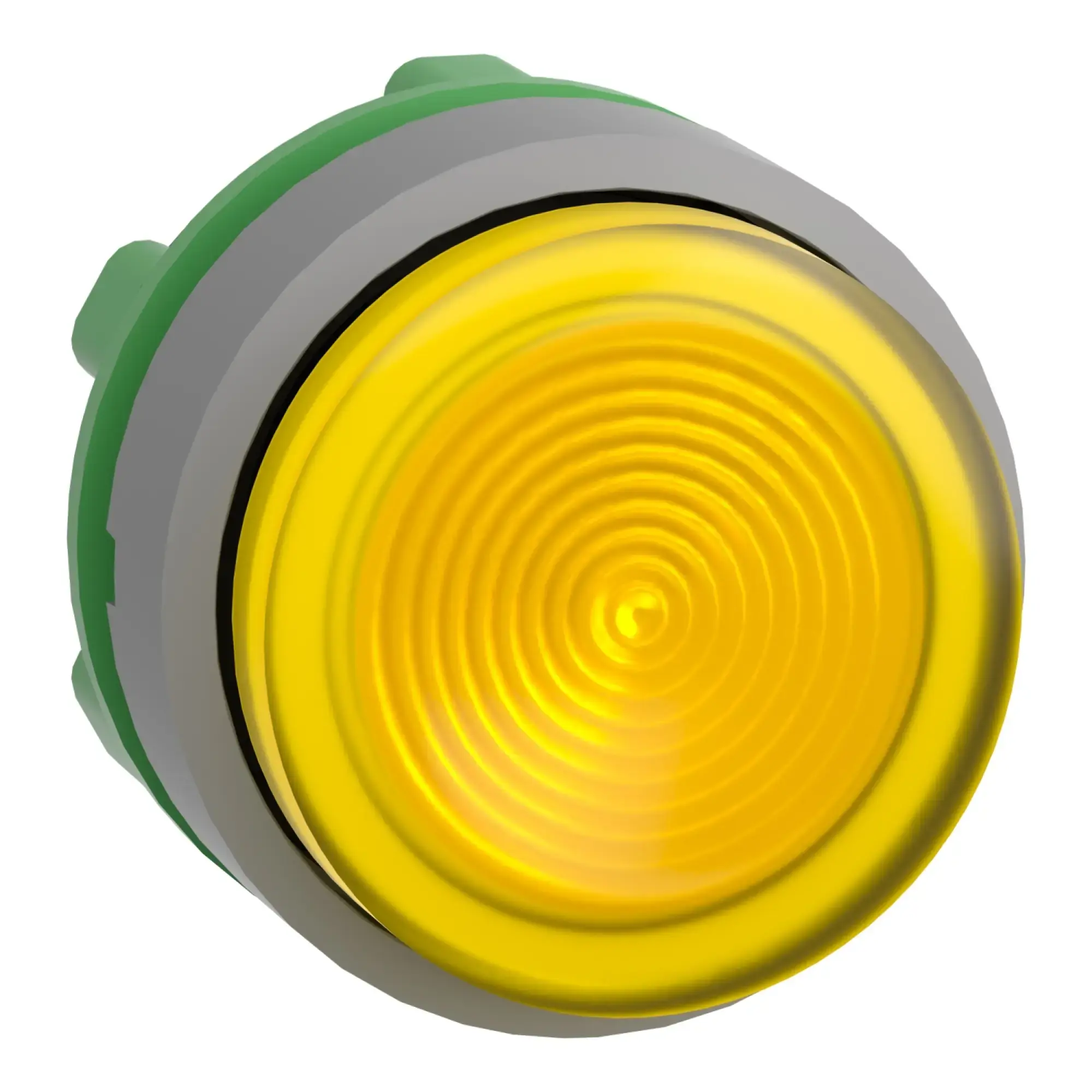 Schneider Electric ZB5AW183SC0 Illuminated push button, front element, Harmony XB5, plastic, 22mm, light grey, yellow, protruding, universal LED, grooved (img_009)