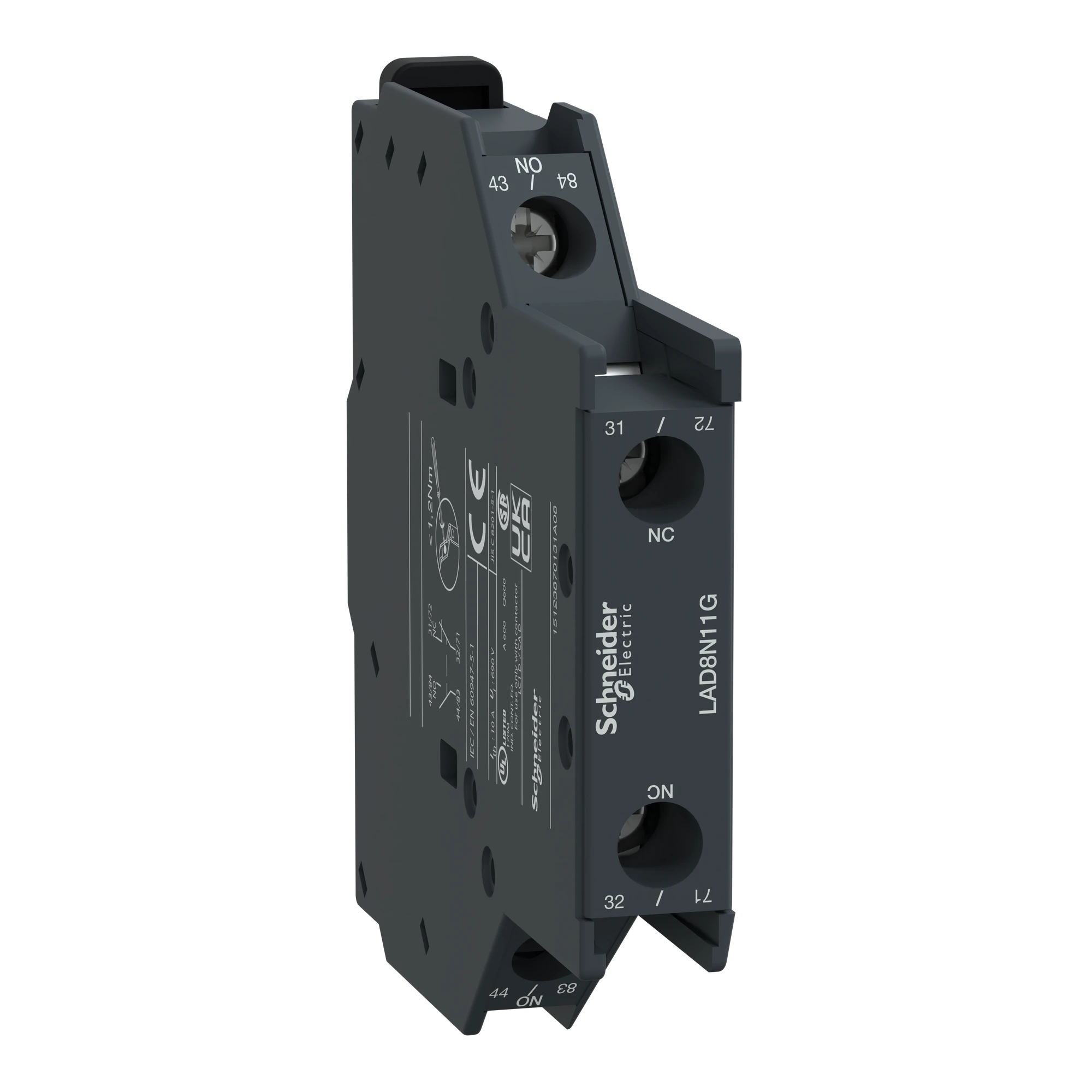 Schneider Electric LAD8N11G Auxiliary contact block, 1NO+1NC, screw terminals (img_001)