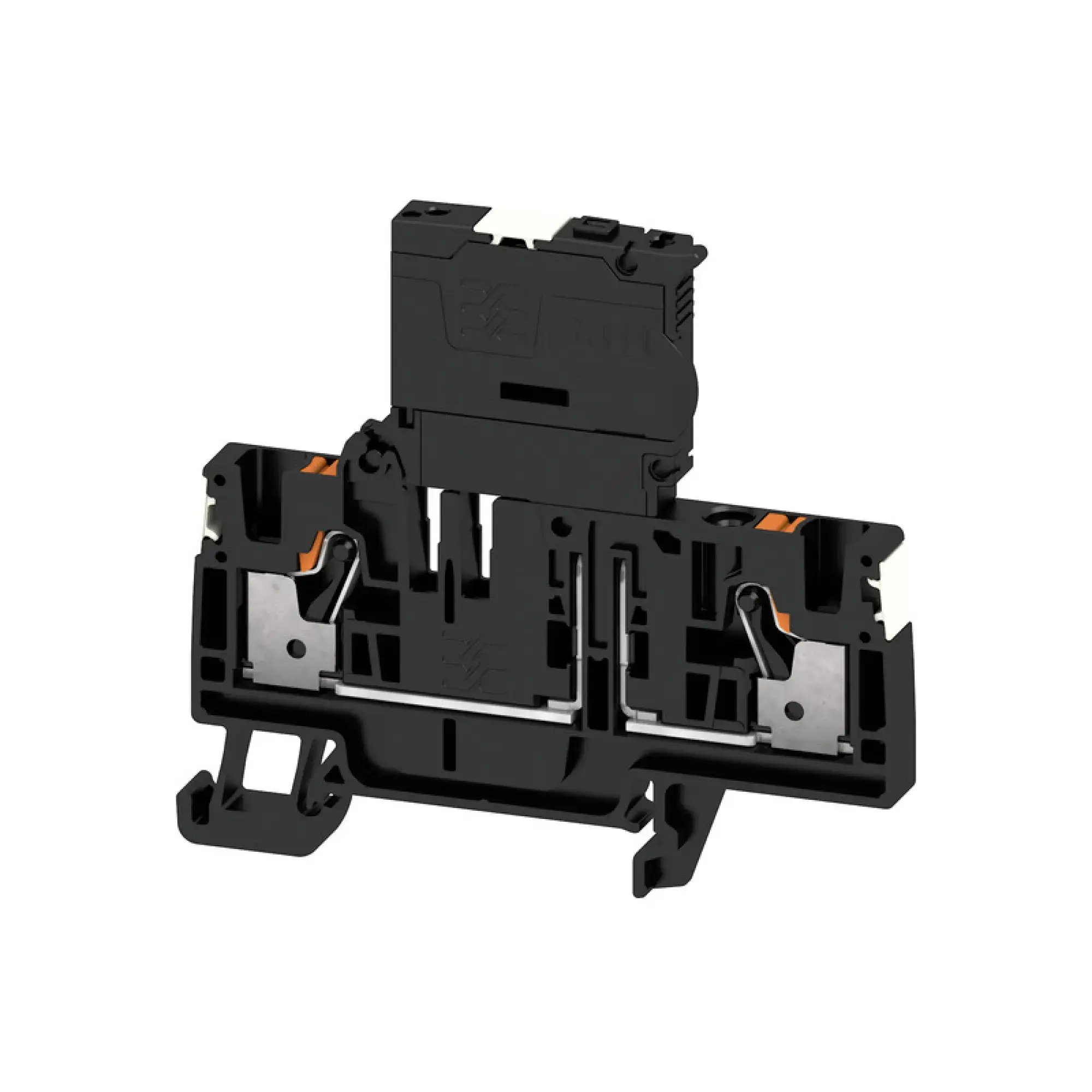 Weidmüller 2675250000 Fuse terminal, PUSH IN, black, 4 mm², 6.3 A, 400 V, Number of connections: 2, Number of levels: 1, TS 35 (img_001)