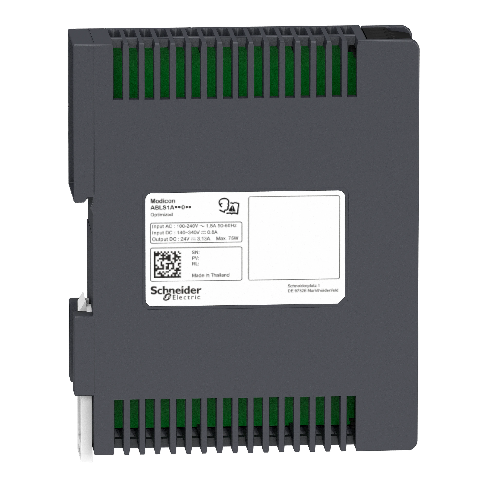 Schneider Electric ABLS1A12062 Power supply, Modicon ABLS, Optimum, switched-mode, single-phase, 100-240V AC, 12V DC, 6.2A, 75W (img_004) Schneider Electric ABLS1A12062 Power supply, Modicon ABLS, Optimum, switched-mode, single-phase, 100-240V AC, 12V DC, 6.2A, 75W (img_004)