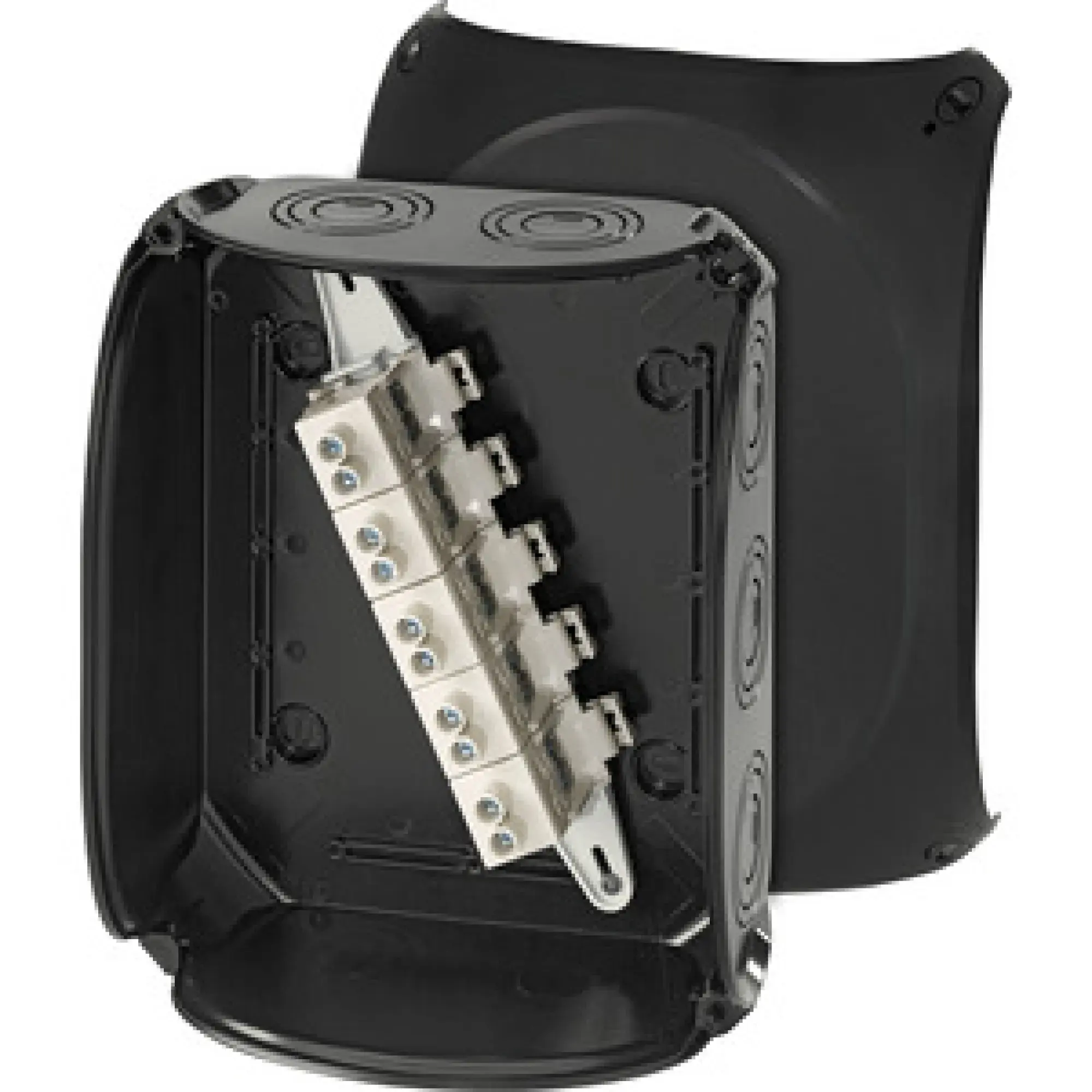 Hensel 62000072 Kabelabzweigkasten 6-25 qmm 3ph., 35 qmm 1ph., 5pol., schwarz KF 2525 B (img_001)