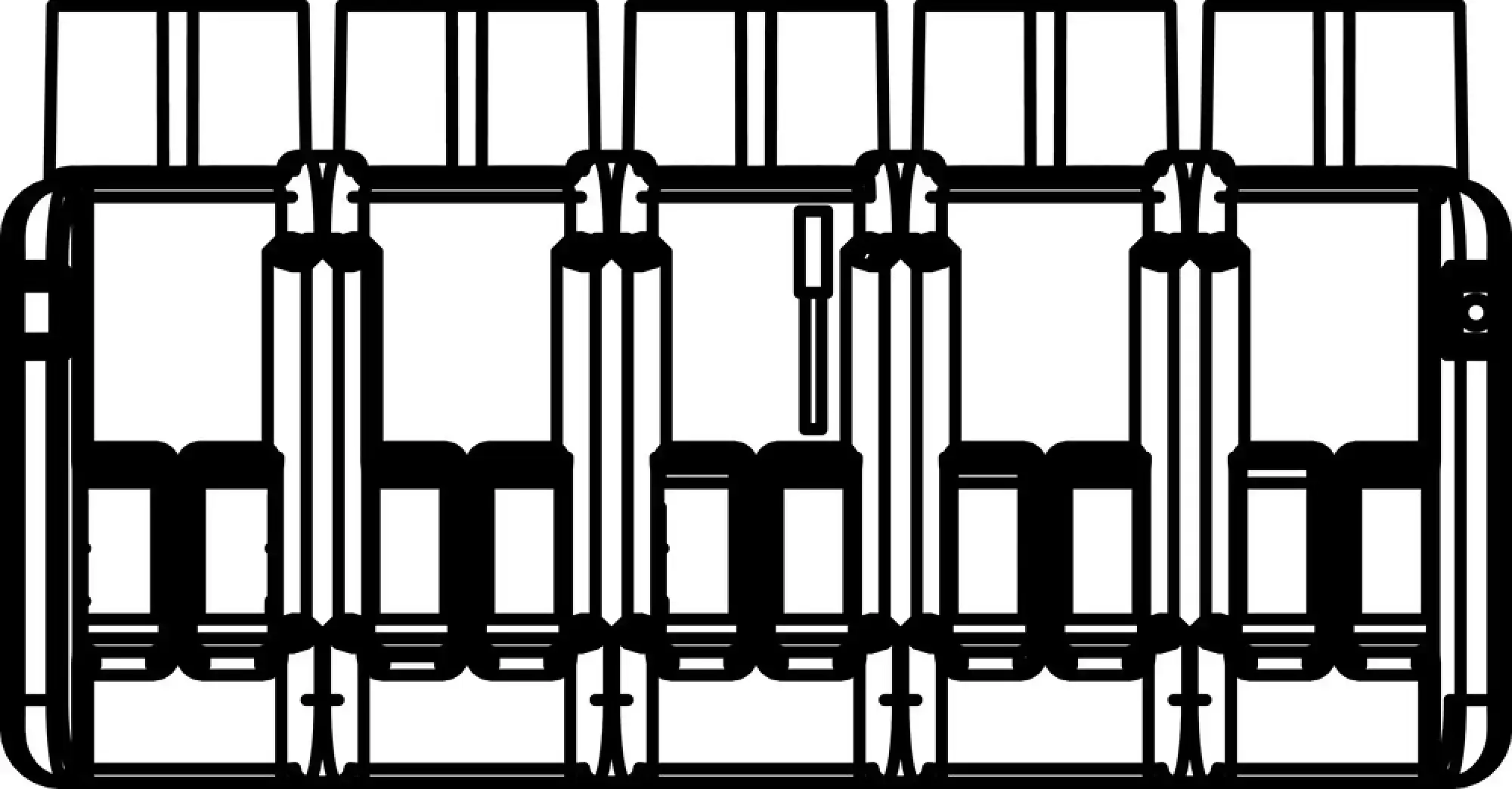 Hensel 26001224 Klemmen 1,5-4 qmm, 5polig, 2 Klemmstellen je Pol DK KL 02 (img_003)