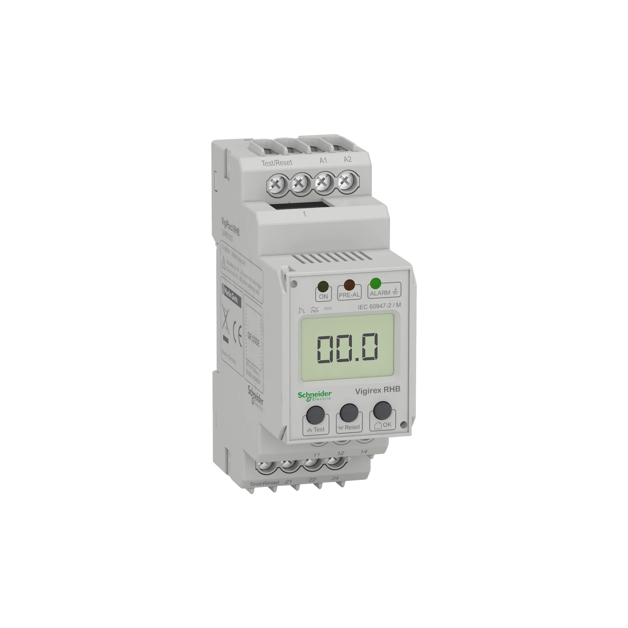 Schneider Electric LV481010 Fehlerstromschutzrelais, VigiPacT RHB, Typ B, 30mA-3A, 100-250VAC/DC, DIN-Schienenmontage (img_001)
