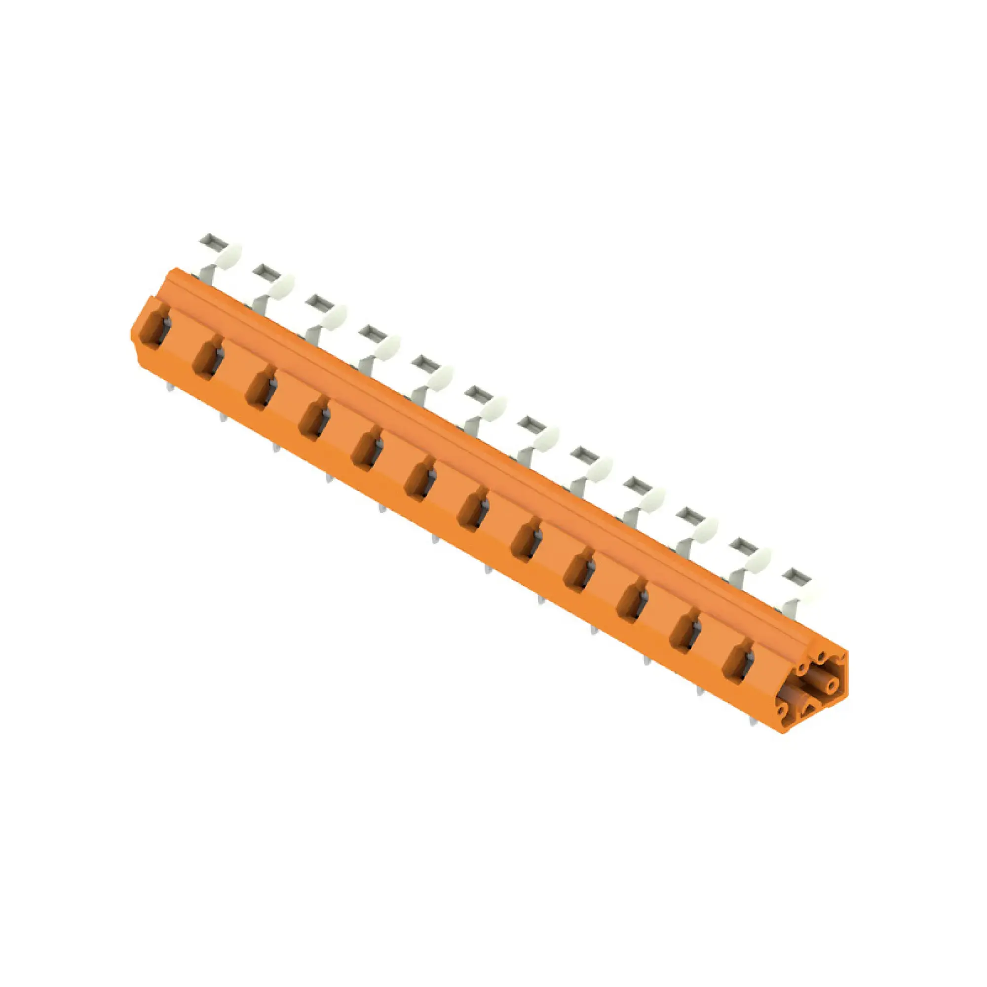 Weidmüller 1954030000 PCB terminal, 1000 V, 24 A, Pitch in mm: 10.00, 2.5 mm², Number of poles: 12, Tension clamp connection with actuator, THT solder connection, 135°, Box (img_001)