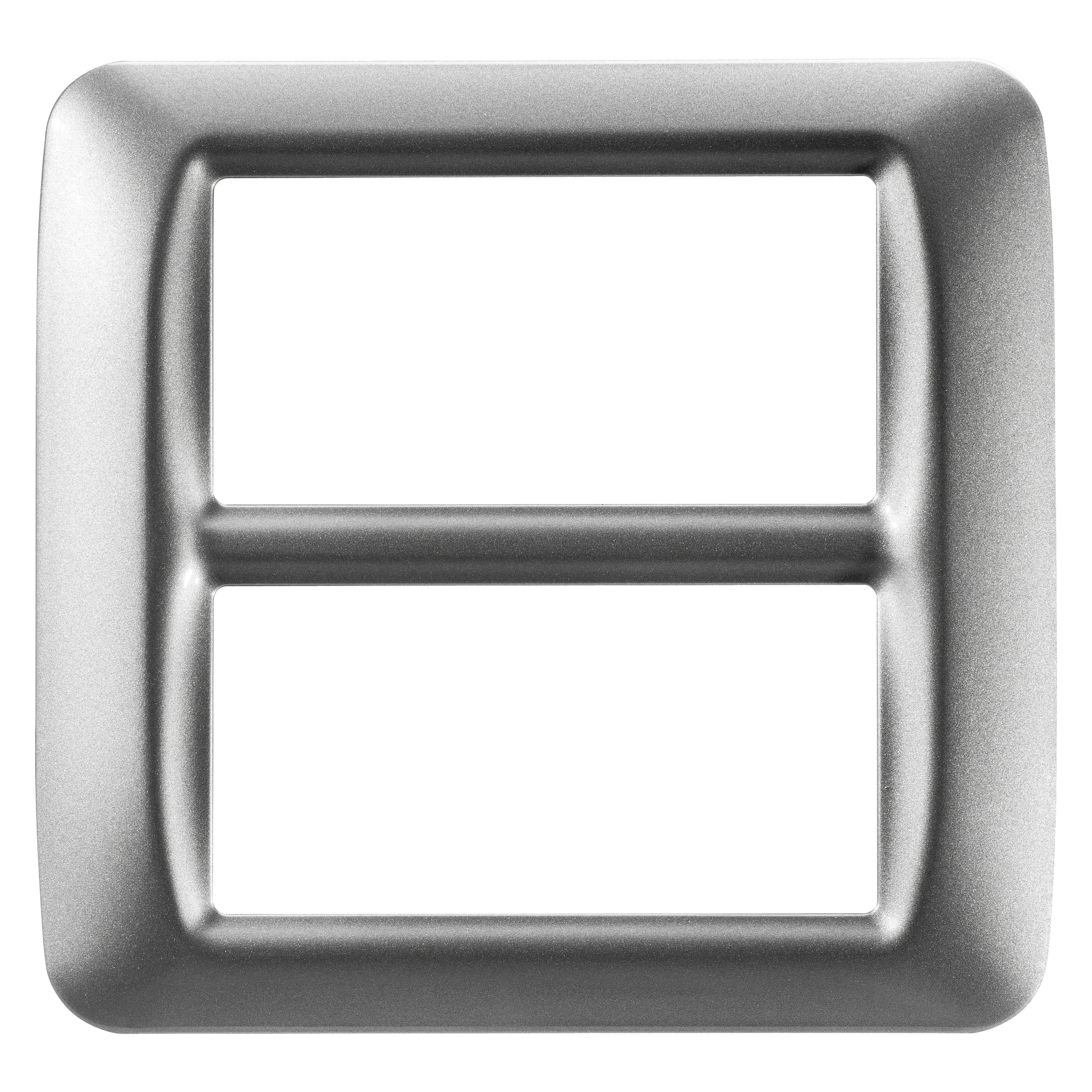 GEWISS GW22607 TOP SYSTEM PLATE - IN TECHNOPOLYMER GLOSS FINISHING - 8 GANG (4+4 OVERLAPPING) - METALLIC TITANIUM - SYSTEM (img_001)