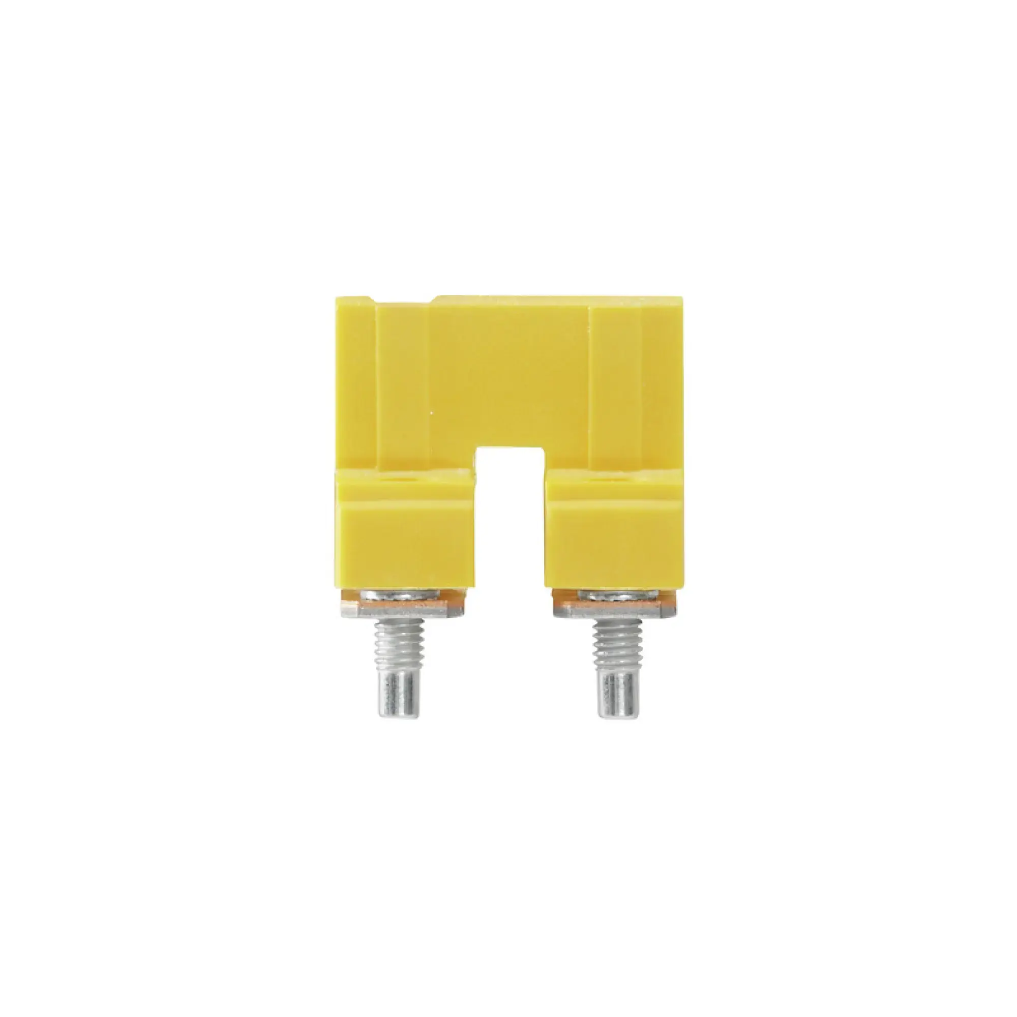 Weidmüller 1636560000 Cross-connector (terminal), when screwed in, yellow, 76 A, Number of poles: 2, Pitch in mm: 11.90, Insulated: Yes, Width: 7.6 mm (img_001)