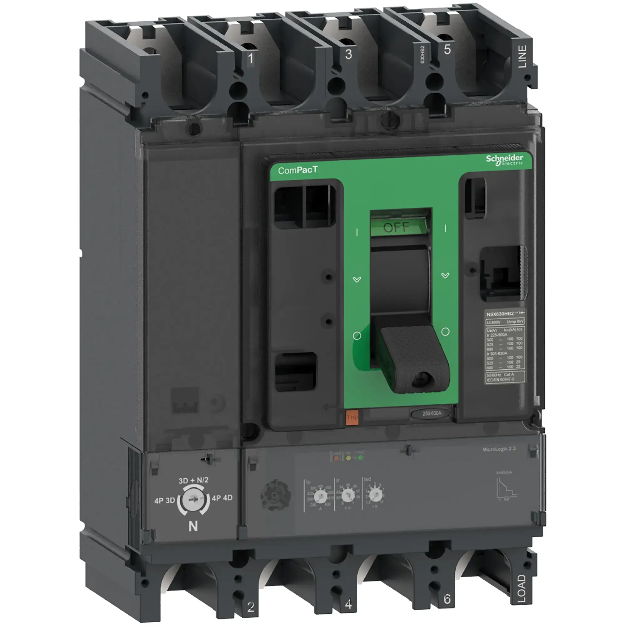 Schneider Electric C40F42D400 Compact circuit breaker ComPacT NSX400F with Micrologic 2.3 4P4D 160-400A, 36kA/415V AC (img_002) Schneider Electric C40F42D400 Compact circuit breaker ComPacT NSX400F with Micrologic 2.3 4P4D 160-400A, 36kA/415V AC (img_002)