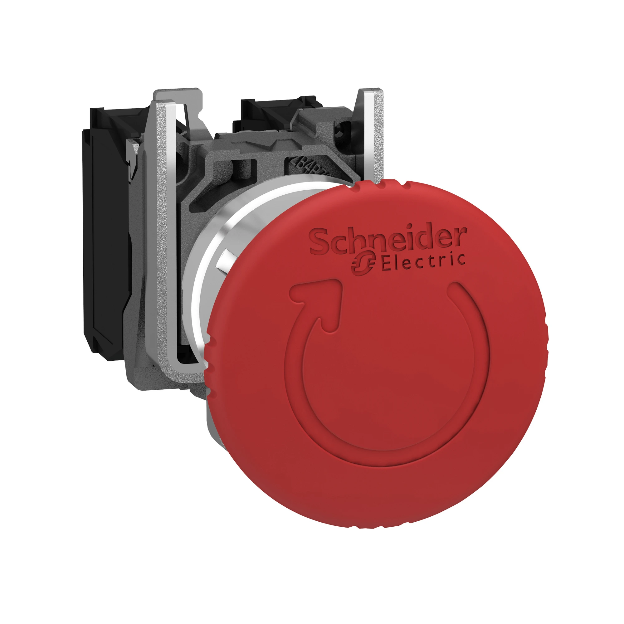 Schneider Electric XB4BS8445EX Emergency Stop/Emergency Halt Switch, Harmony XB4, Metal, 22mm, Red, Mushroom 40mm, Twist Release, 1NC+1NO, ATEX (img_001)