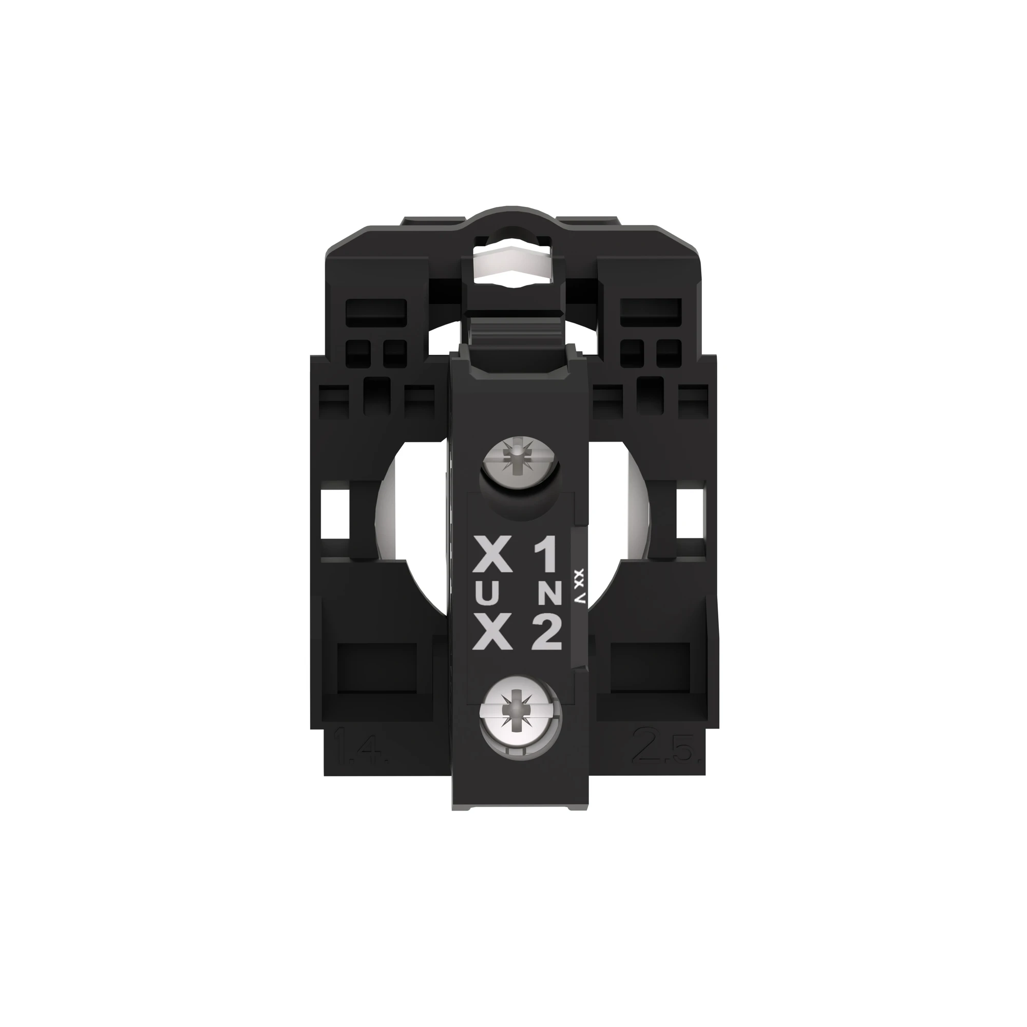 Schneider Electric ZB5AVBG1 Lamp socket, Harmony XB5, plastic, white, universal LED, with mounting flange, screw terminal, 24-120V ACDC (img_002)