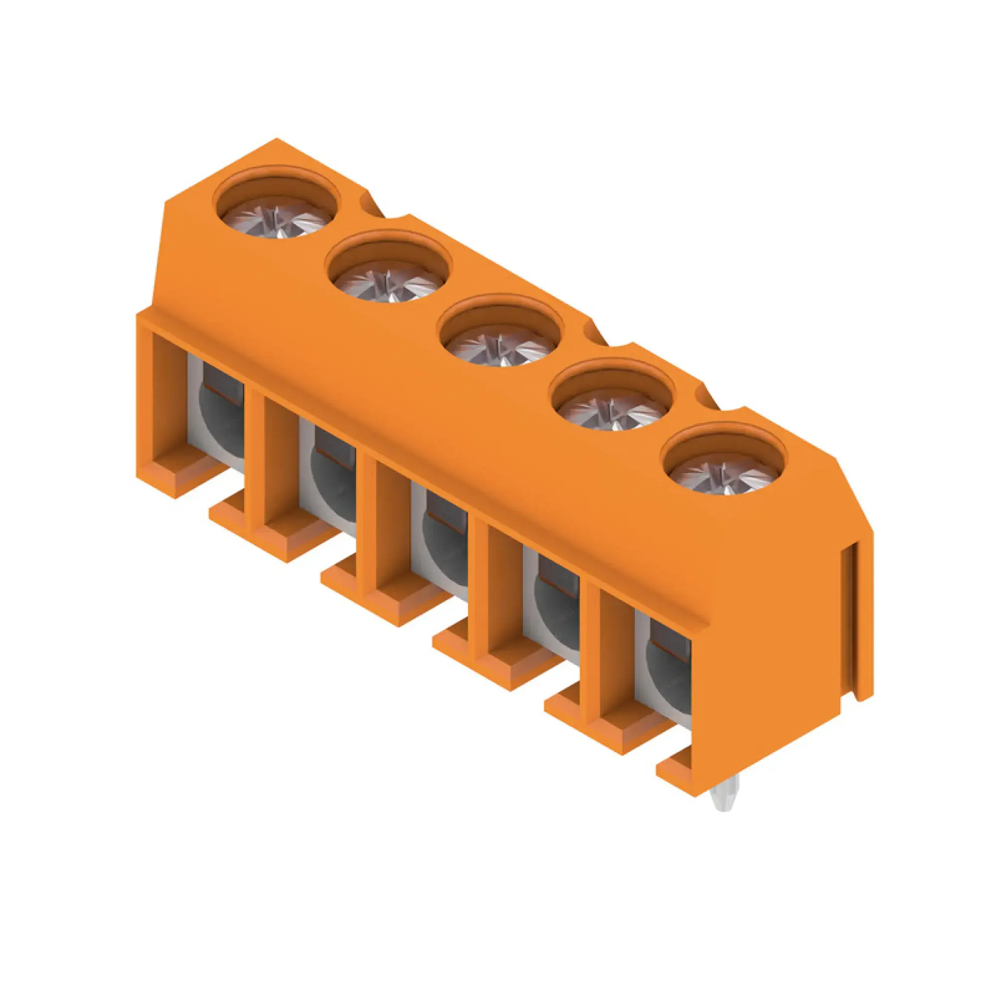Weidmüller 1234670000 PCB terminal, 250 V, 24 A, Pitch in mm: 5.00, 2.5 mm², Number of poles: 5, Pressure clamp connection, THT solder connection, 90°, Box (img_001)